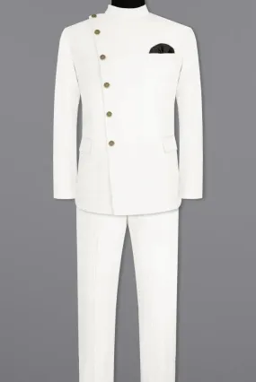 Men's White Jodhpuri Bandhgala Designer Suit, Exclusive Suit for Wedding and Festival