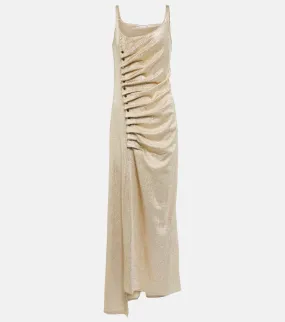 Metallic wrap dress PACO RABANNE, gold