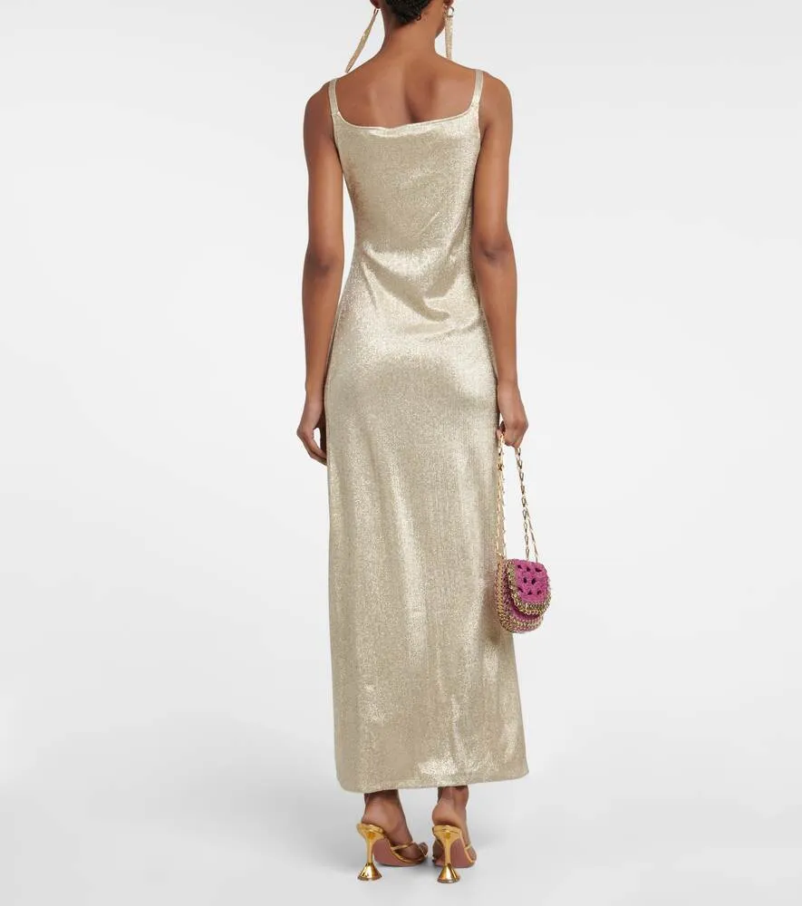 Metallic wrap dress PACO RABANNE, gold