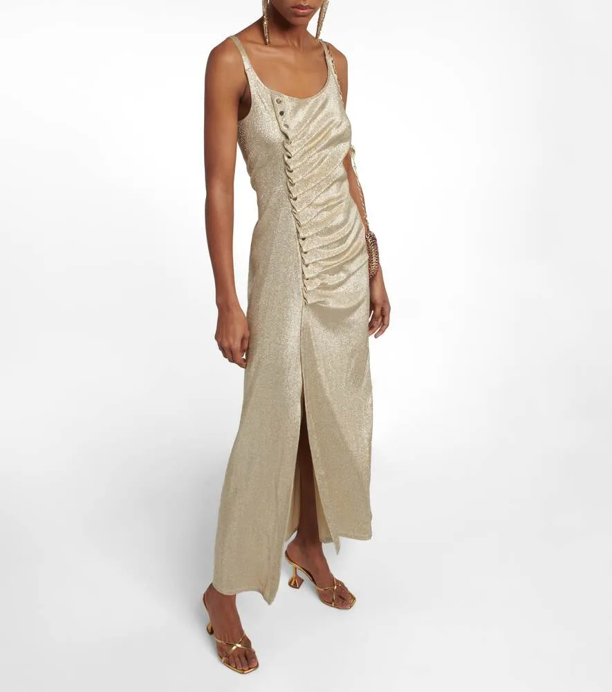 Metallic wrap dress PACO RABANNE, gold