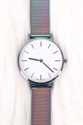 Minimalist Dial Mesh Strap Watch