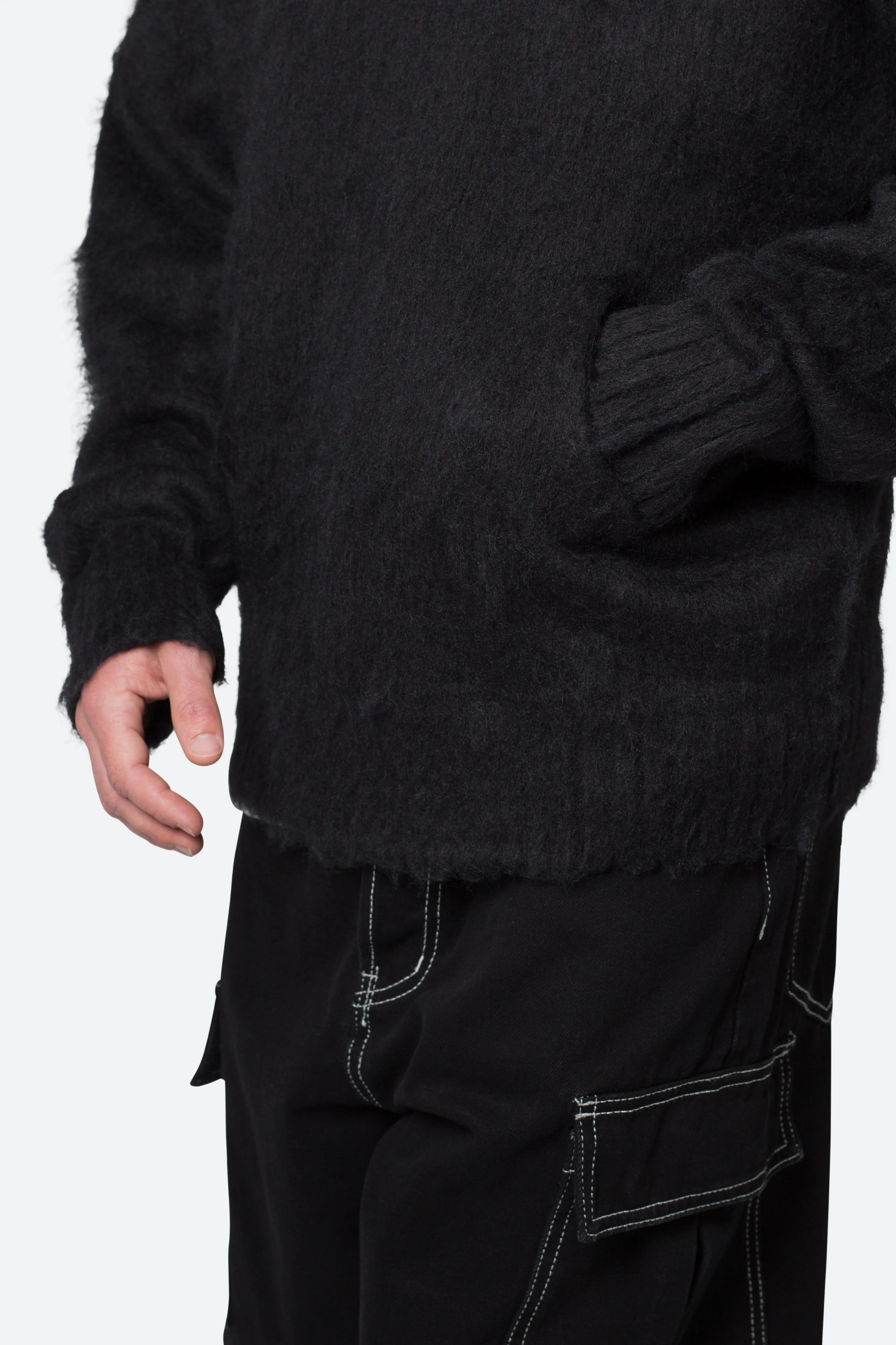 Mohair Hoodie - Black