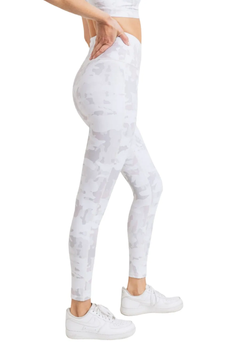 Mono B Pink Dawn Camo Print High-Waisted Leggings APH3044