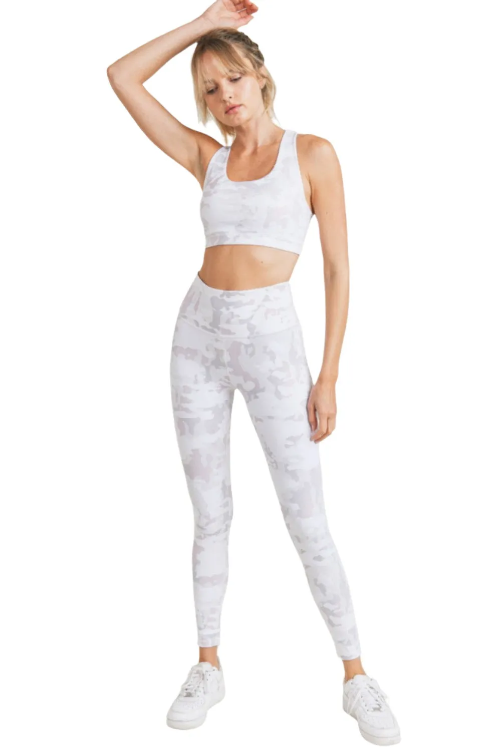 Mono B Pink Dawn Camo Print High-Waisted Leggings APH3044