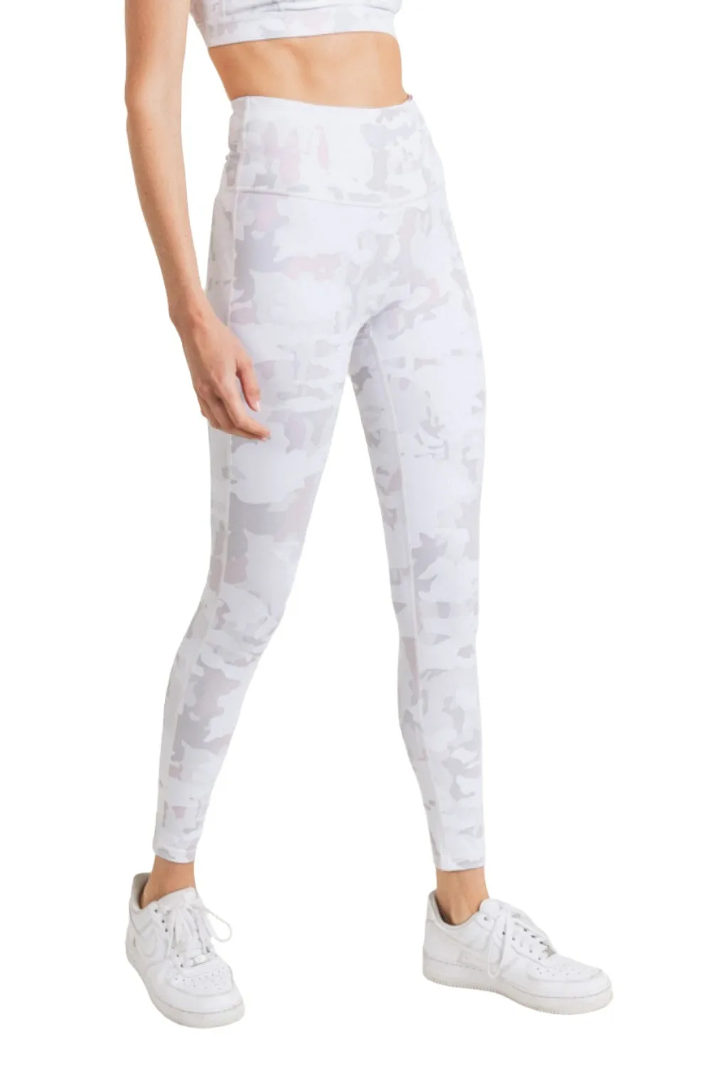 Mono B Pink Dawn Camo Print High-Waisted Leggings APH3044