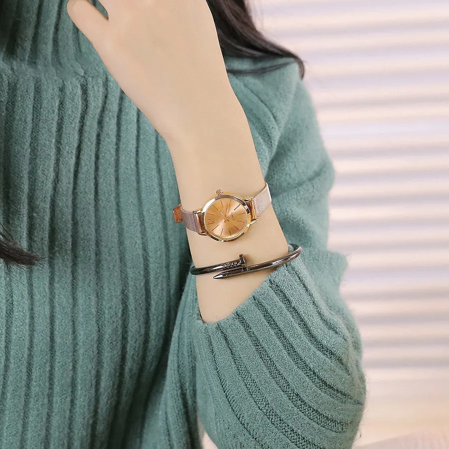 Montre 2019 Femme Vansvar Casual Round Elegant Women watches Luxury Quartz Stainless Steel Band Marble Strap Watch Analog Wrist