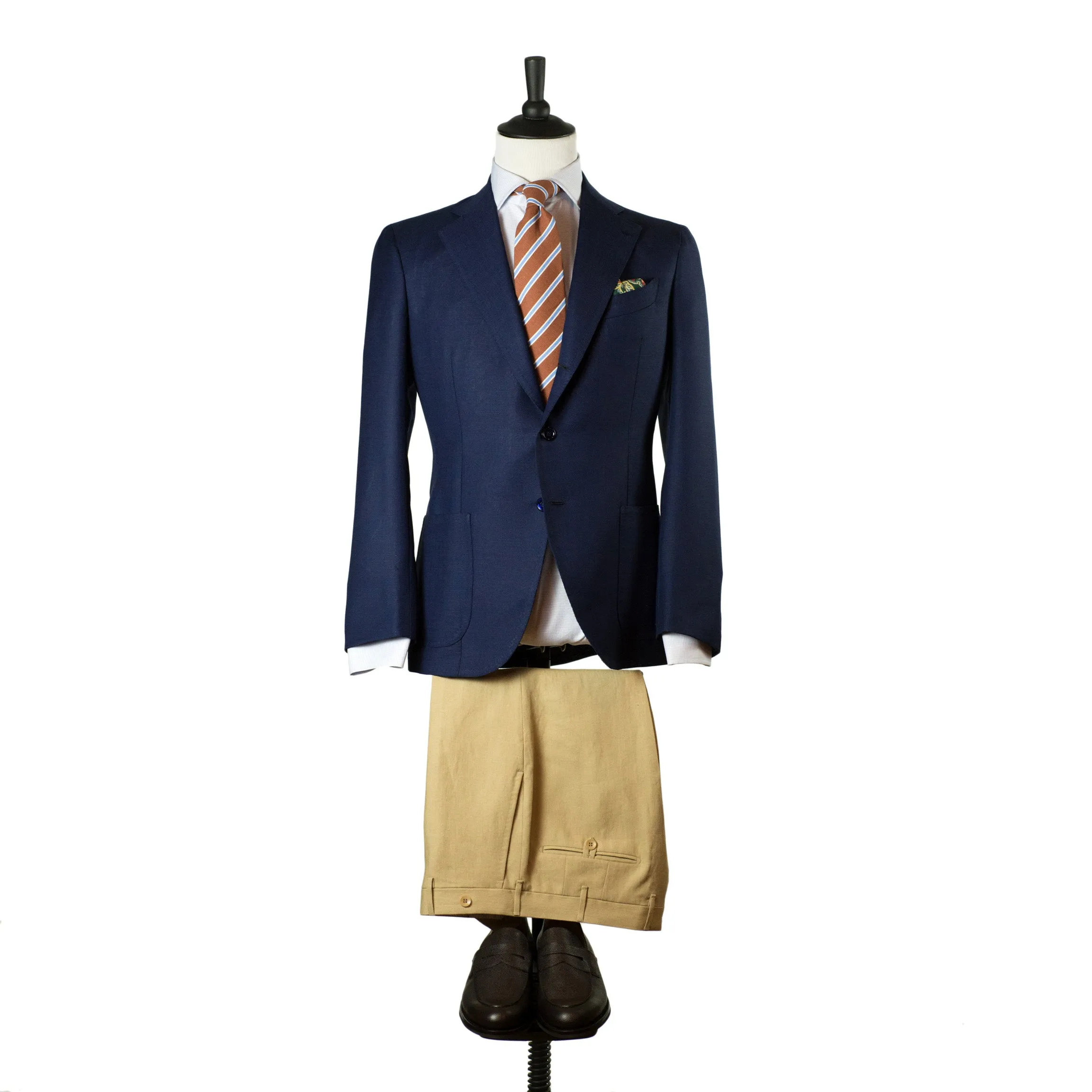 Navy mohair & wool blazer, 10/11 oz