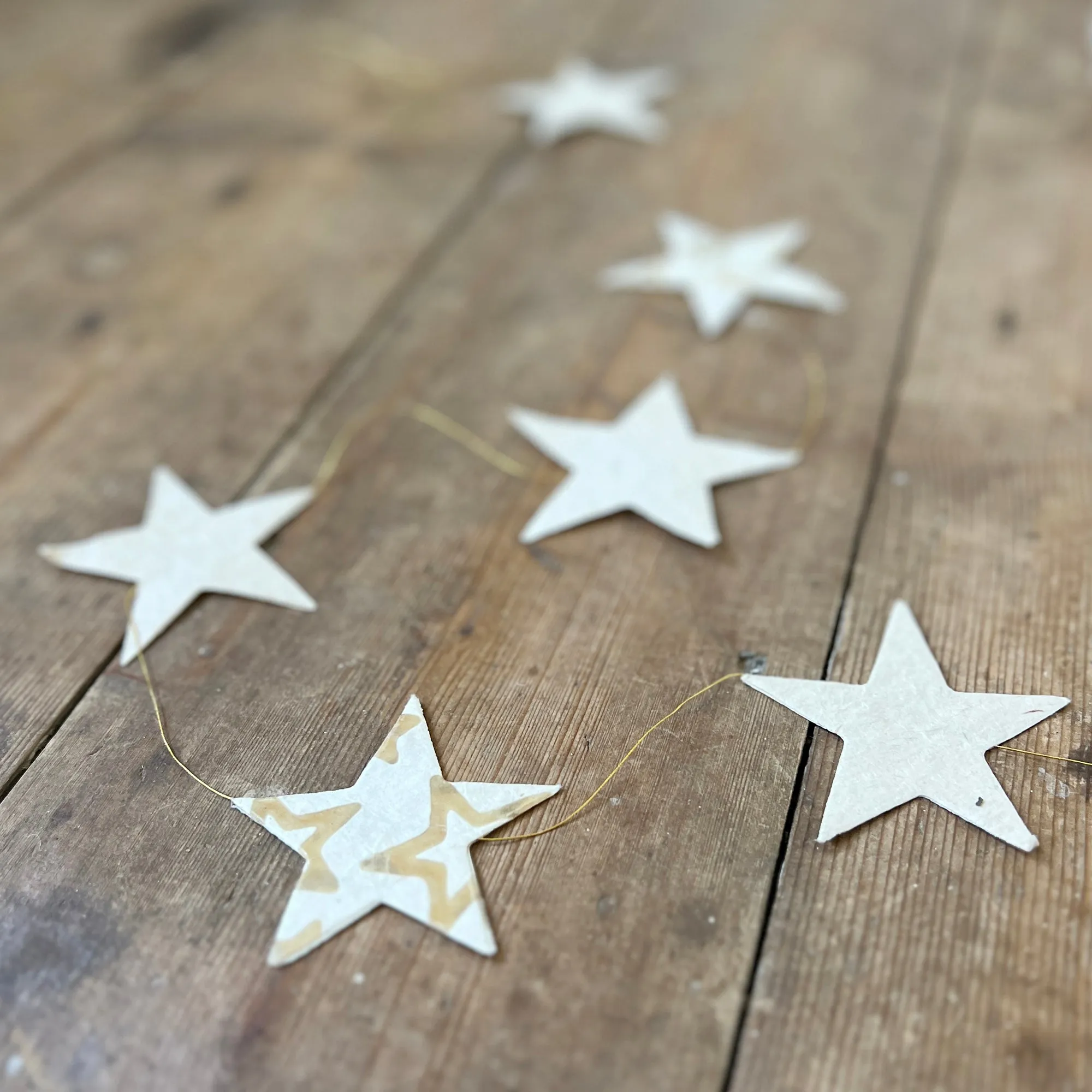 PARVATI Lokta Paper Christmas Star Garland 110cm - last one