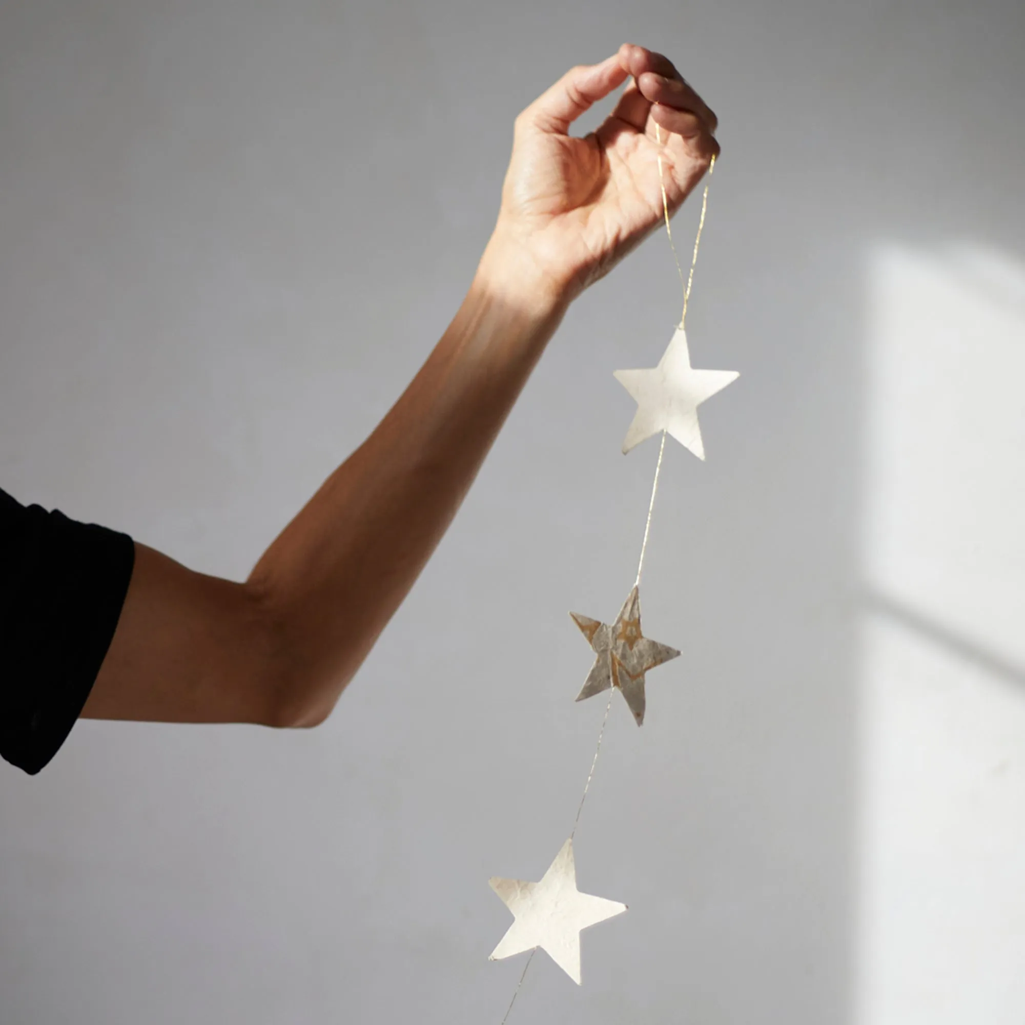 PARVATI Lokta Paper Christmas Star Garland 110cm - last one