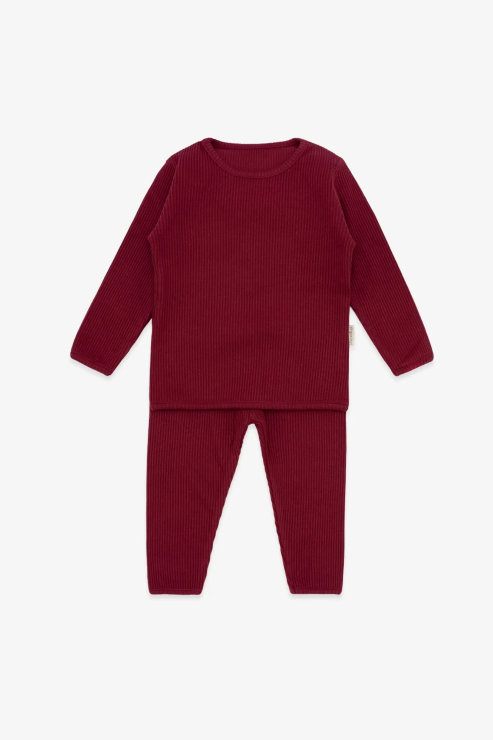 Personalised Children's Ribbed Set - Claret Red