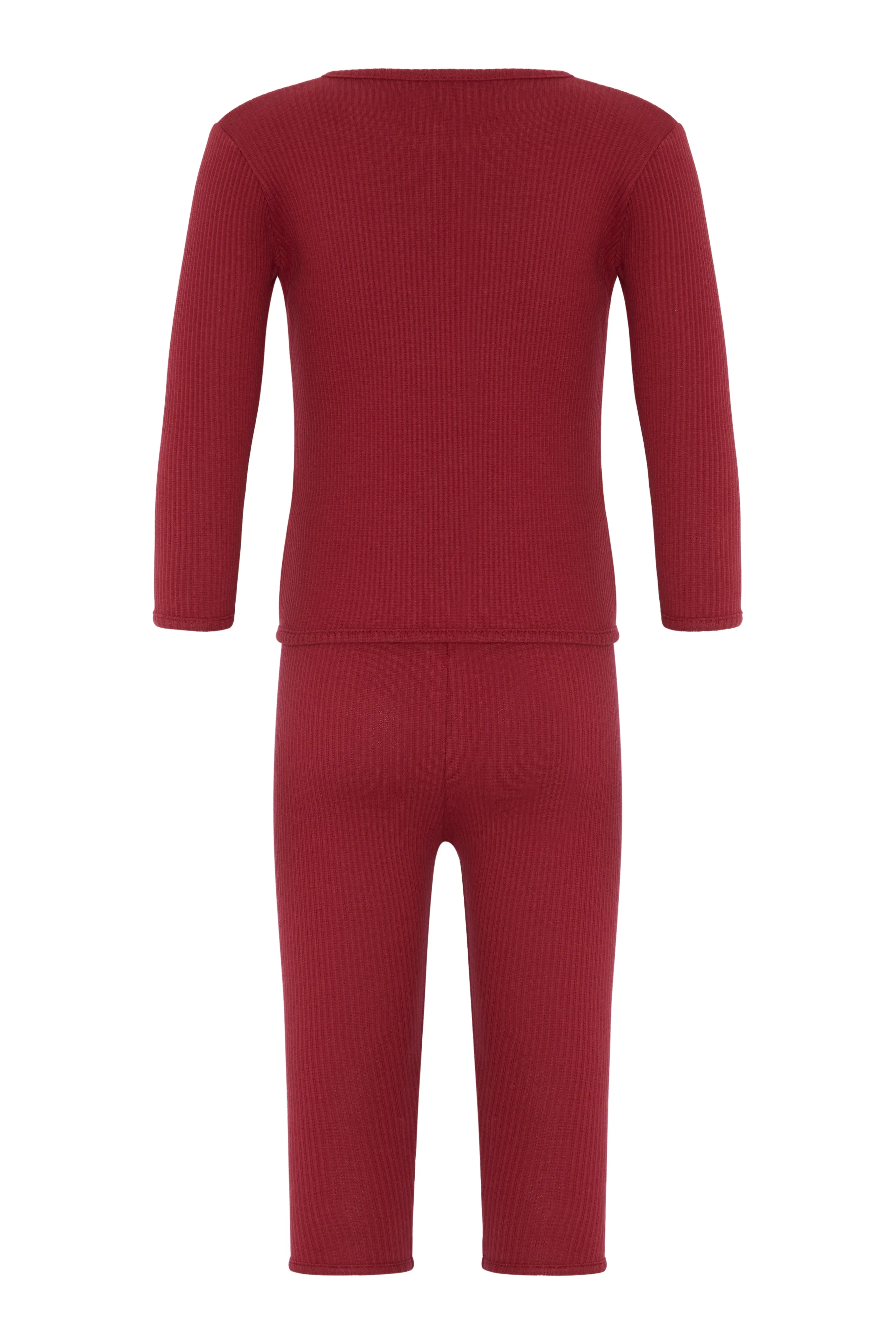Personalised Children's Ribbed Set - Claret Red