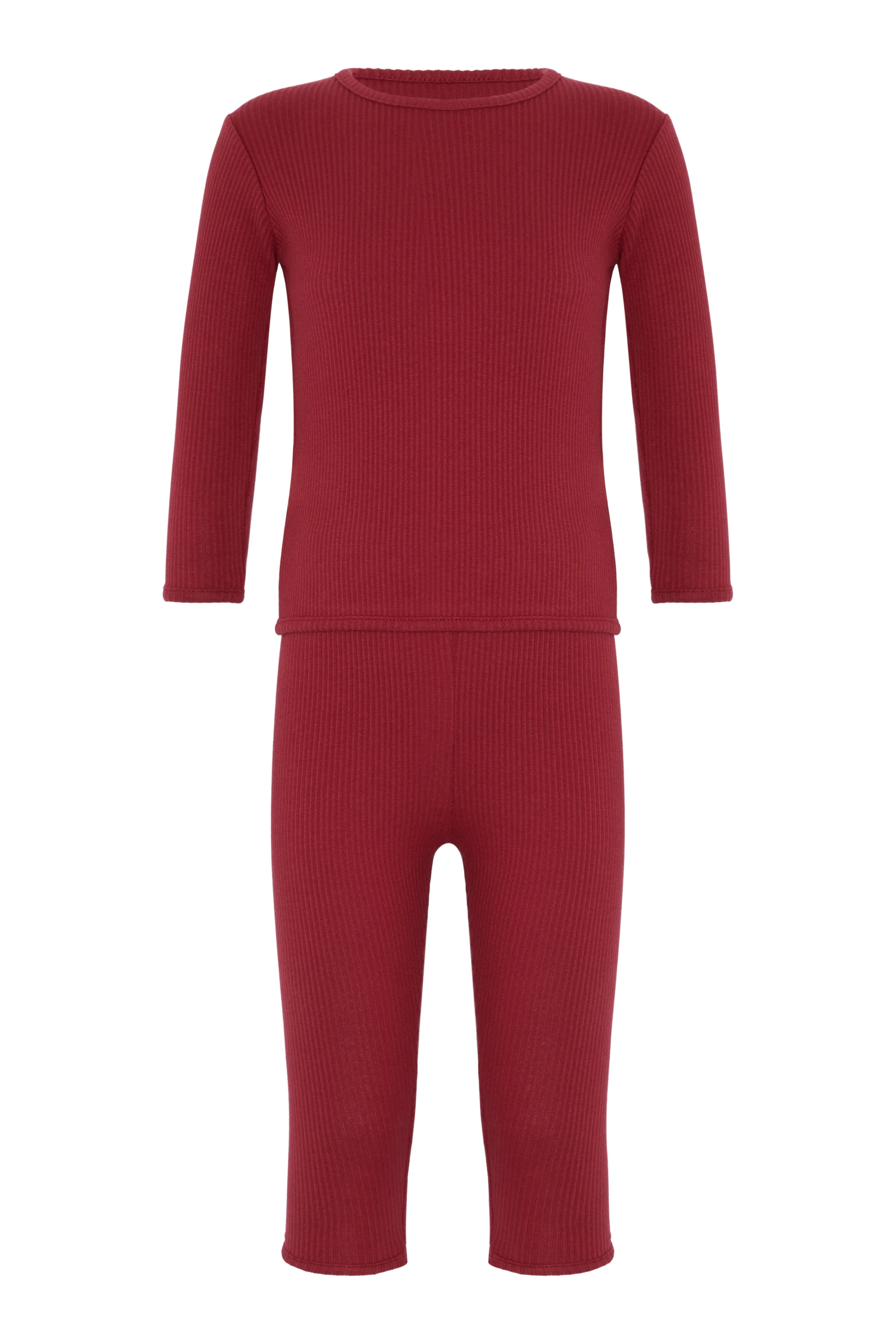 Personalised Children's Ribbed Set - Claret Red