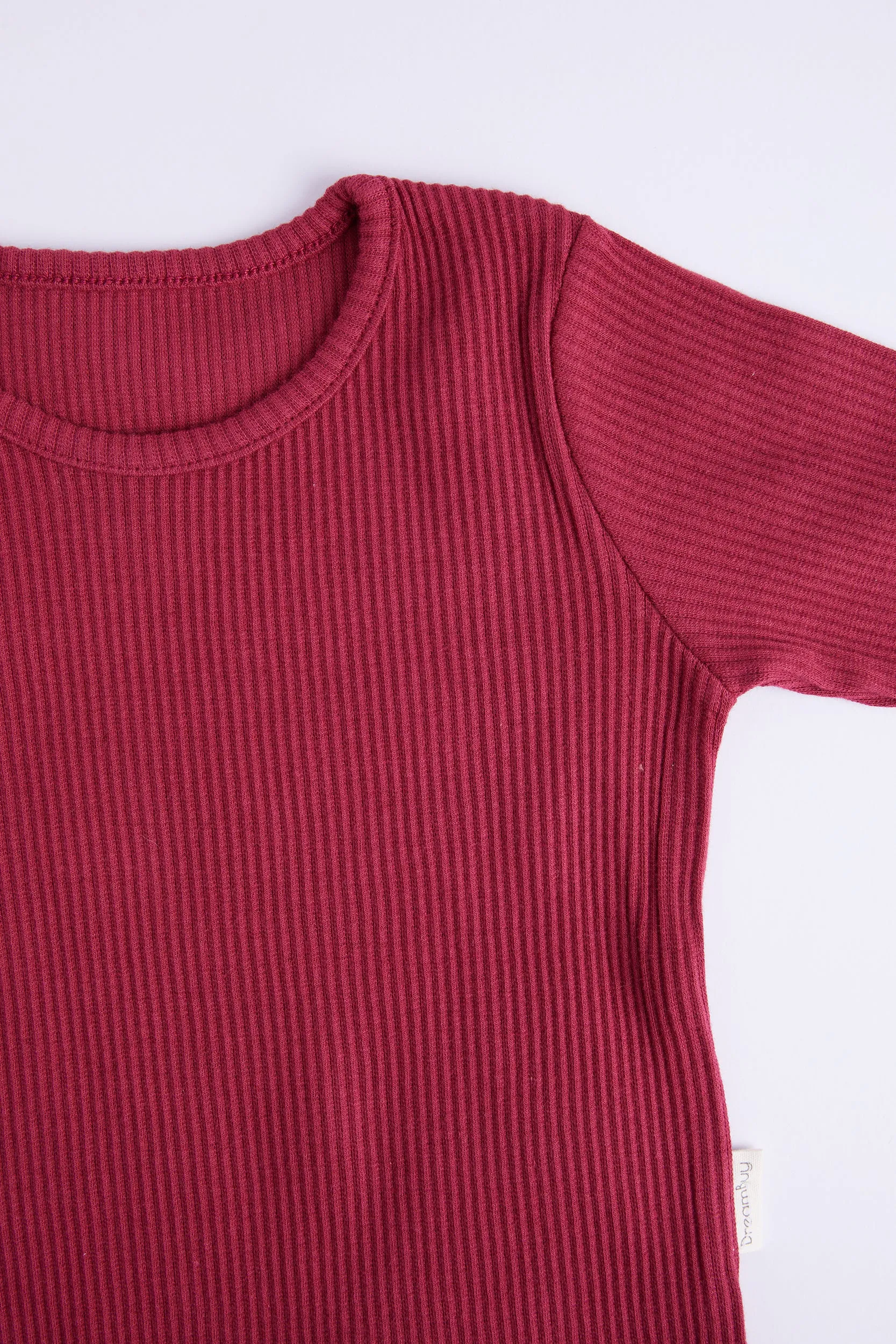 Personalised Children's Ribbed Set - Claret Red