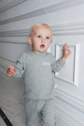 Personalised Children's Ribbed Set - Grey