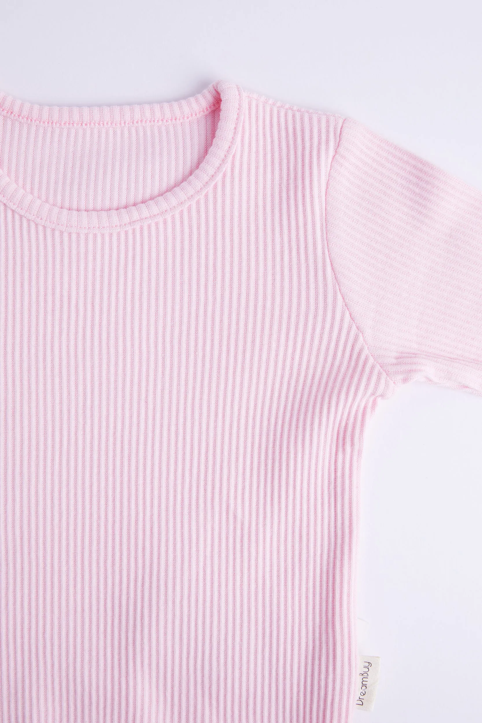Personalised Children's Ribbed Set - Pink