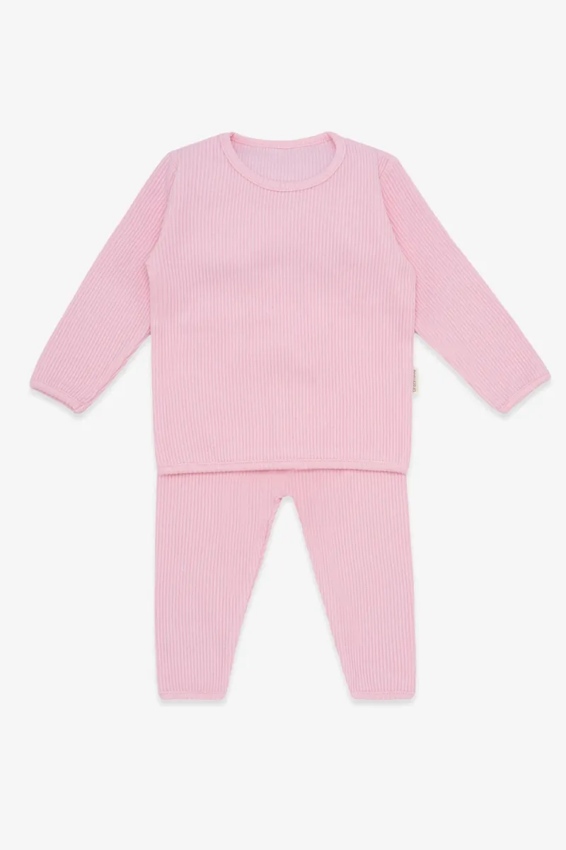 Personalised Children's Ribbed Set - Pink