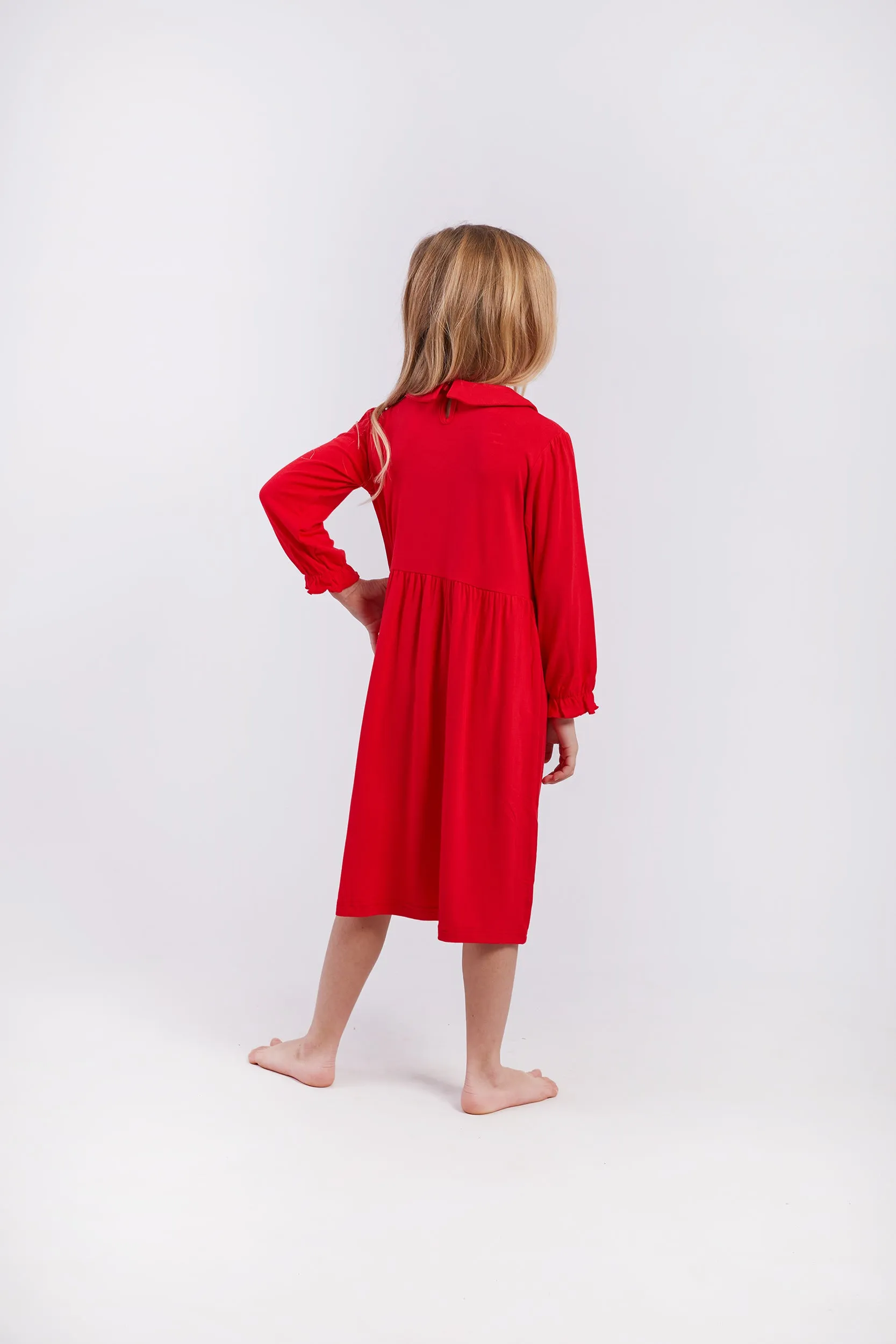Personalised Christmas Girls Night Dress - Red