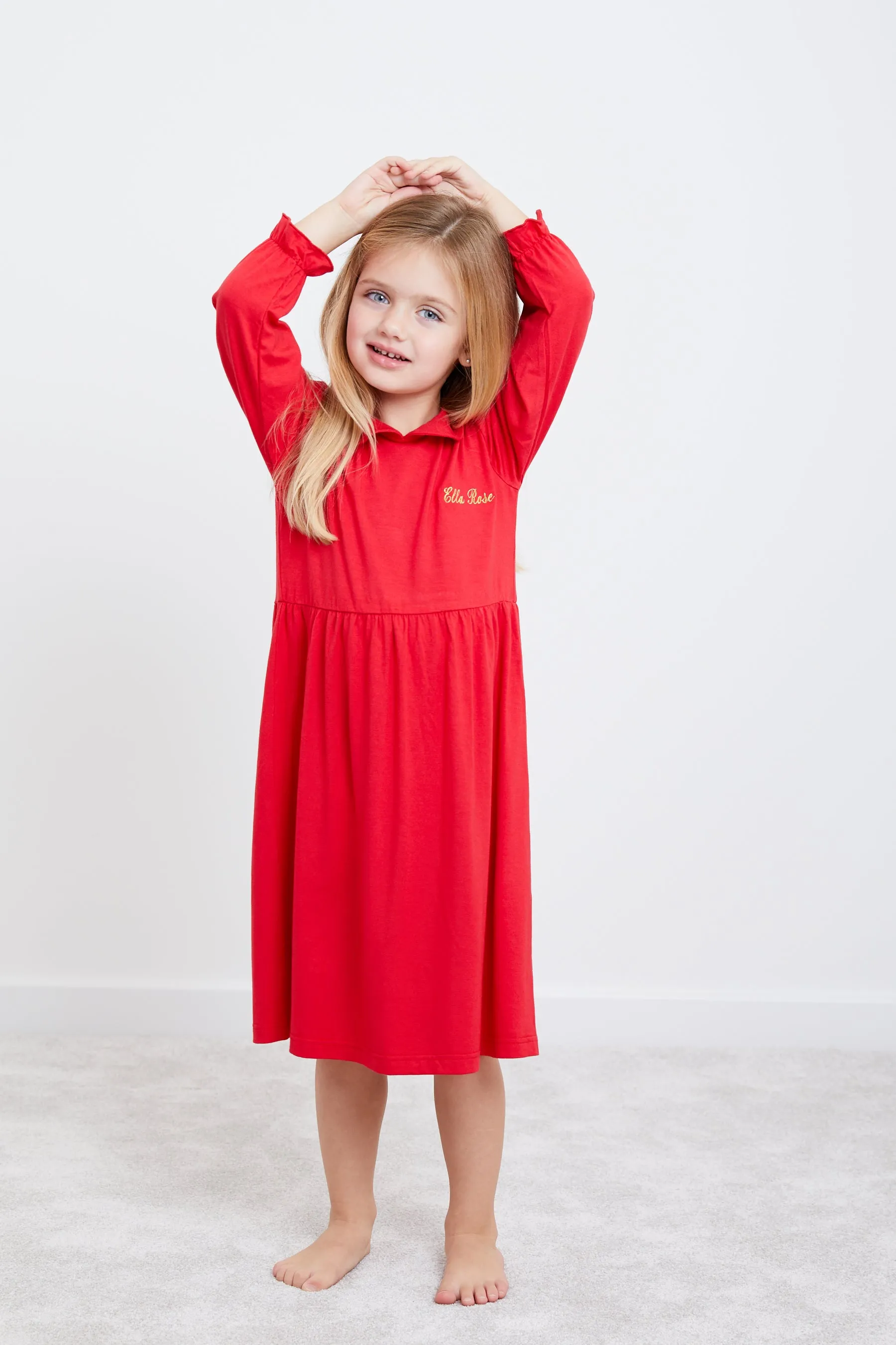 Personalised Christmas Girls Night Dress - Red