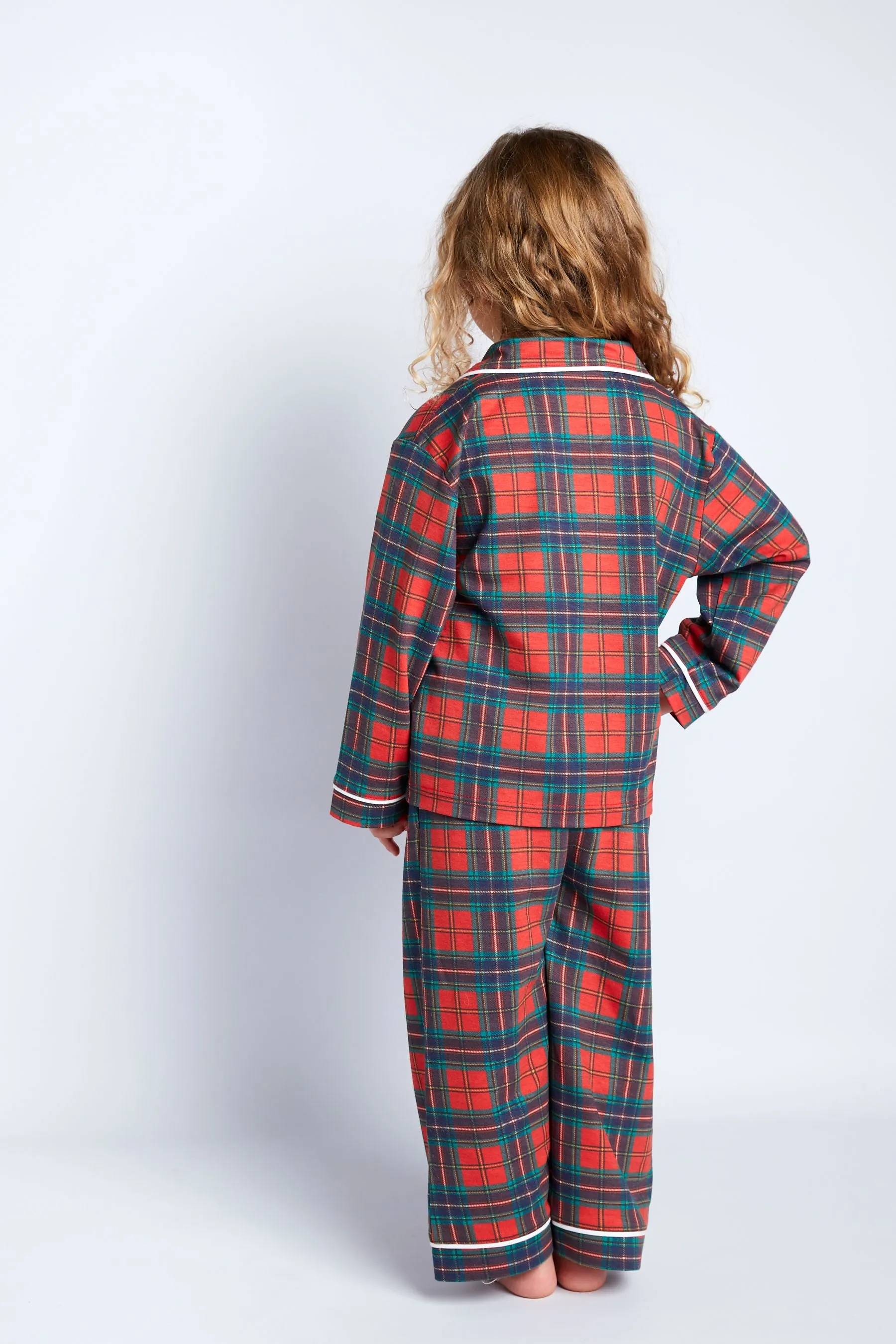 Personalised Christmas Luxury Children's 3 Piece Pyjama Set - Tartan