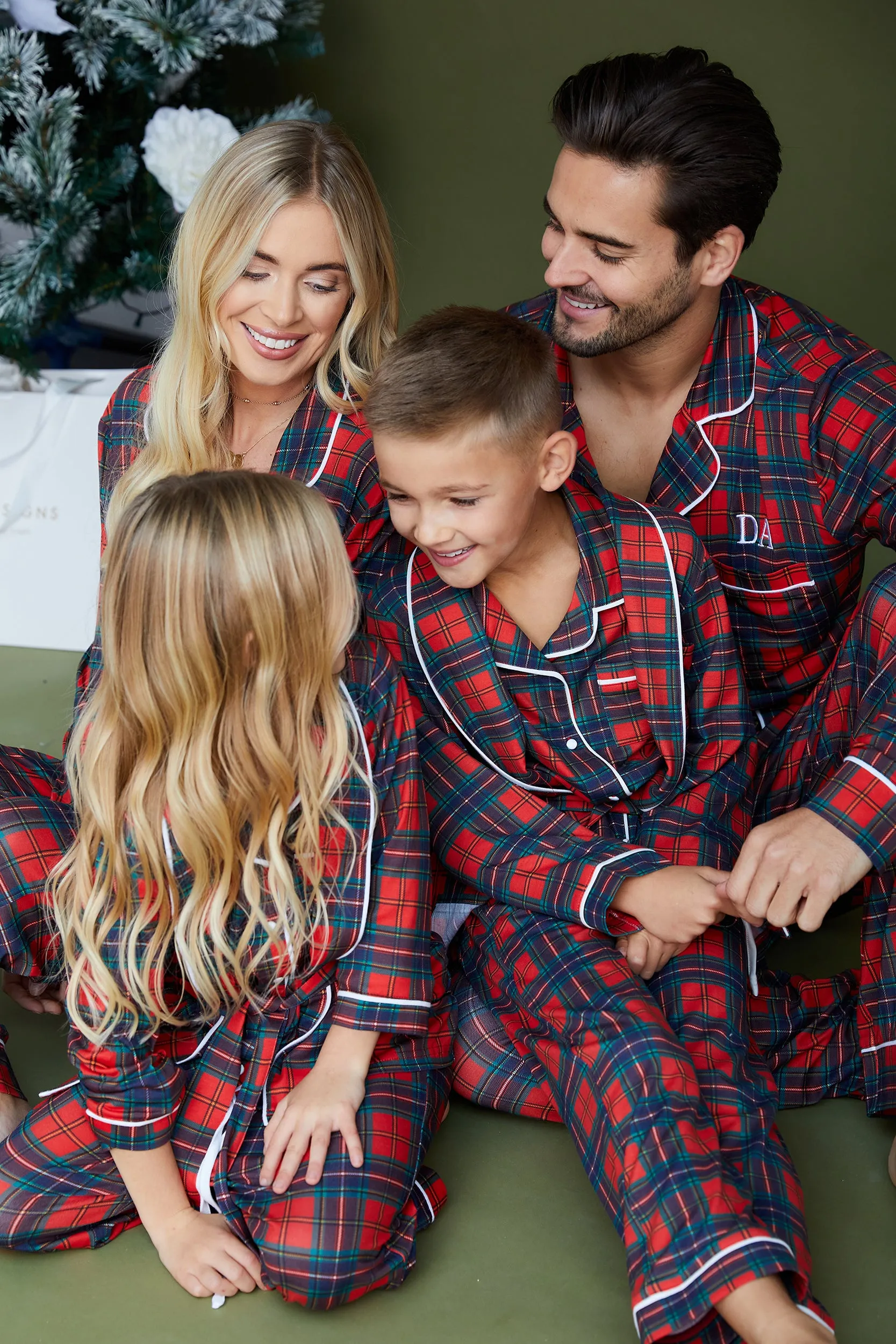 Personalised Christmas Luxury Children's 3 Piece Pyjama Set - Tartan