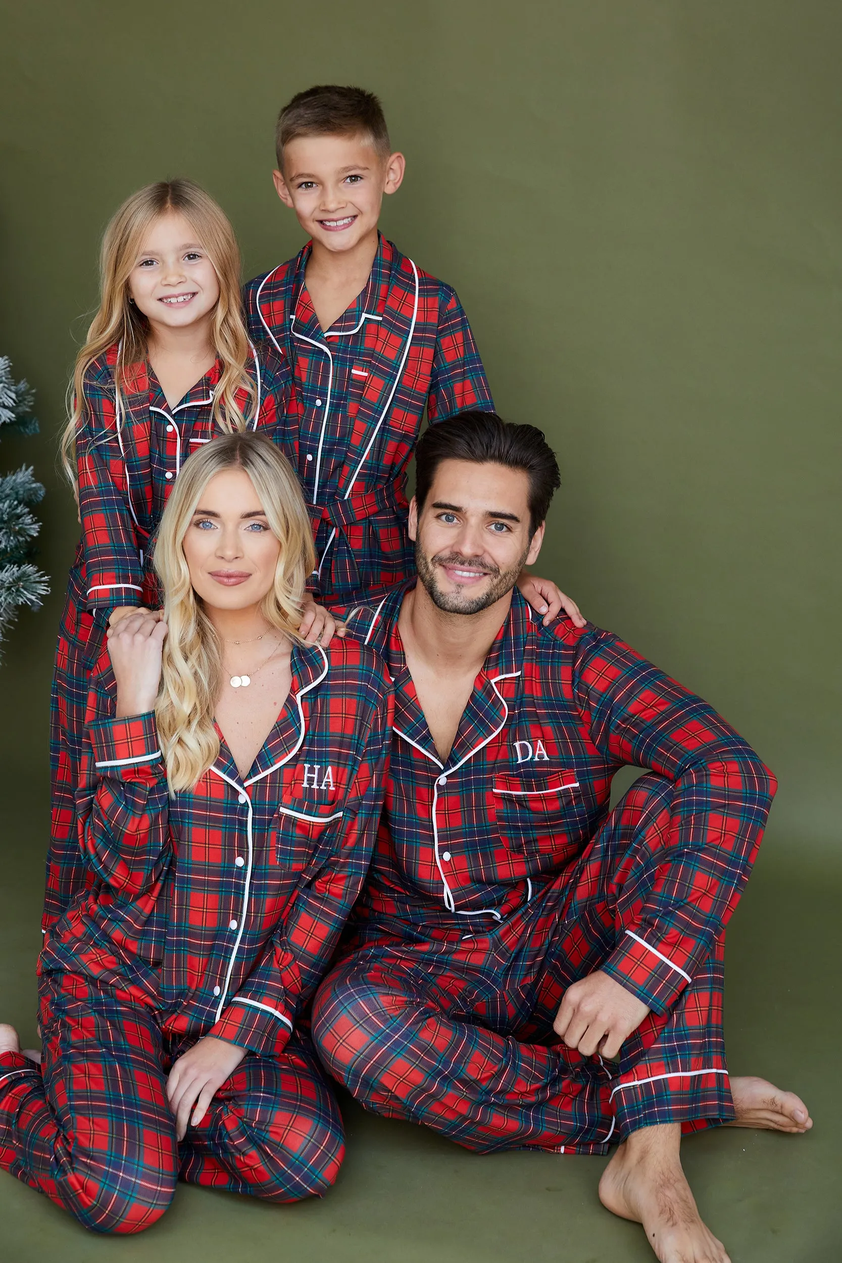 Personalised Christmas Luxury Children's 3 Piece Pyjama Set - Tartan