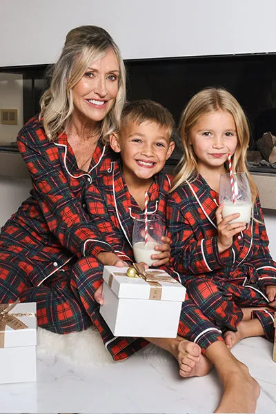Personalised Christmas Luxury Children's 3 Piece Pyjama Set - Tartan