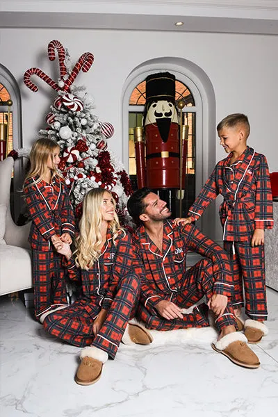 Personalised Christmas Luxury Children's 3 Piece Pyjama Set - Tartan