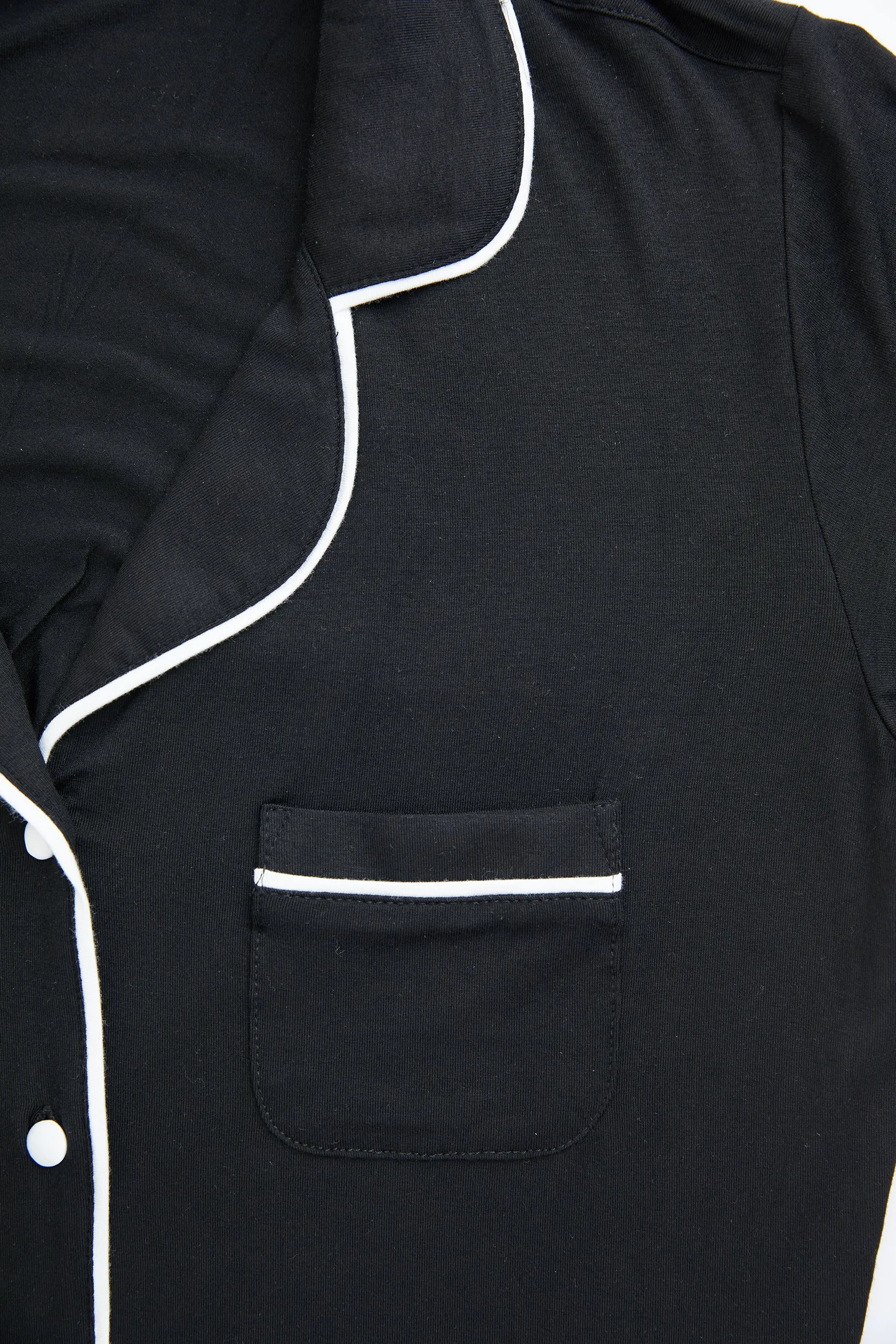 Personalised Jersey Short Sleeve Pyjama Set - Black