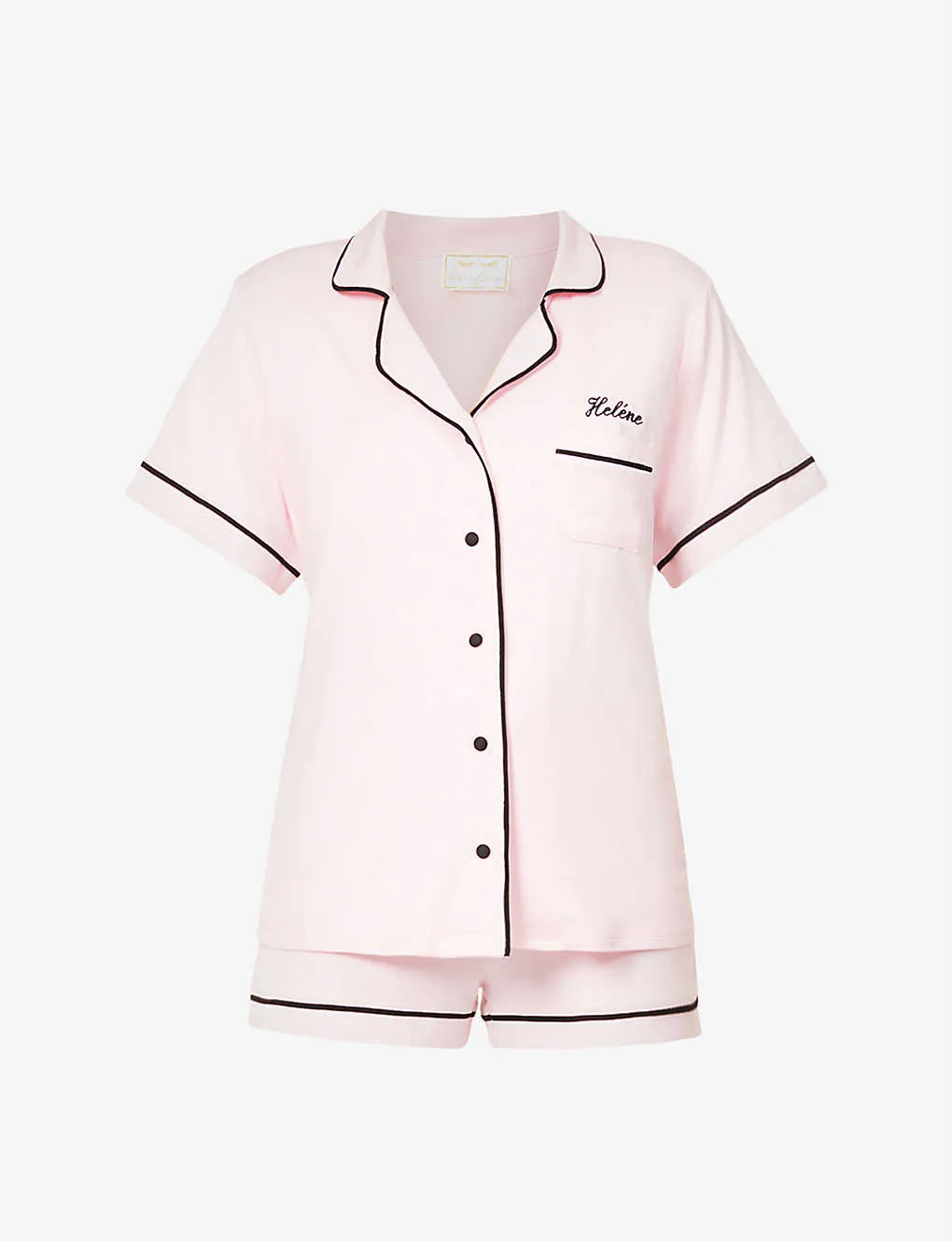 Personalised Jersey Short Sleeve Pyjama Set - Pink