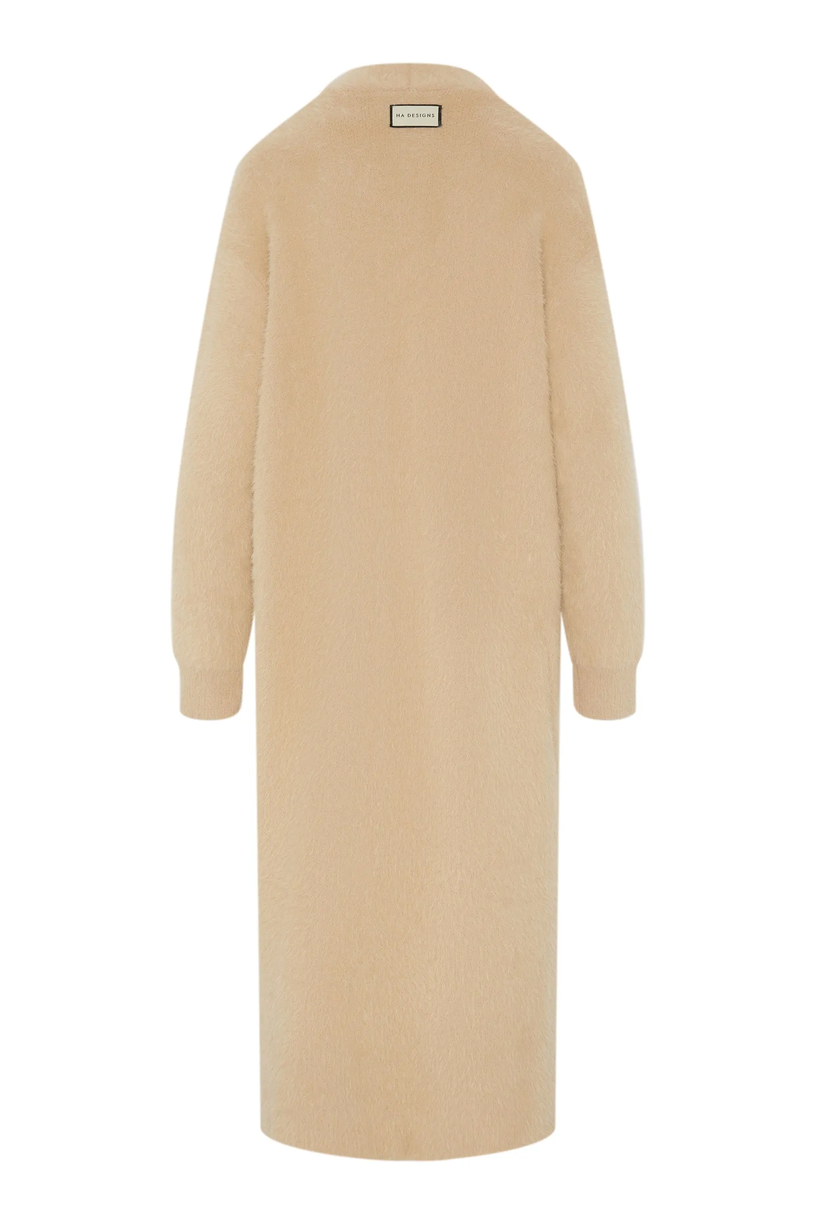 Personalised Luxury Knitted Cosy Longline Robe Cardigan - Sand