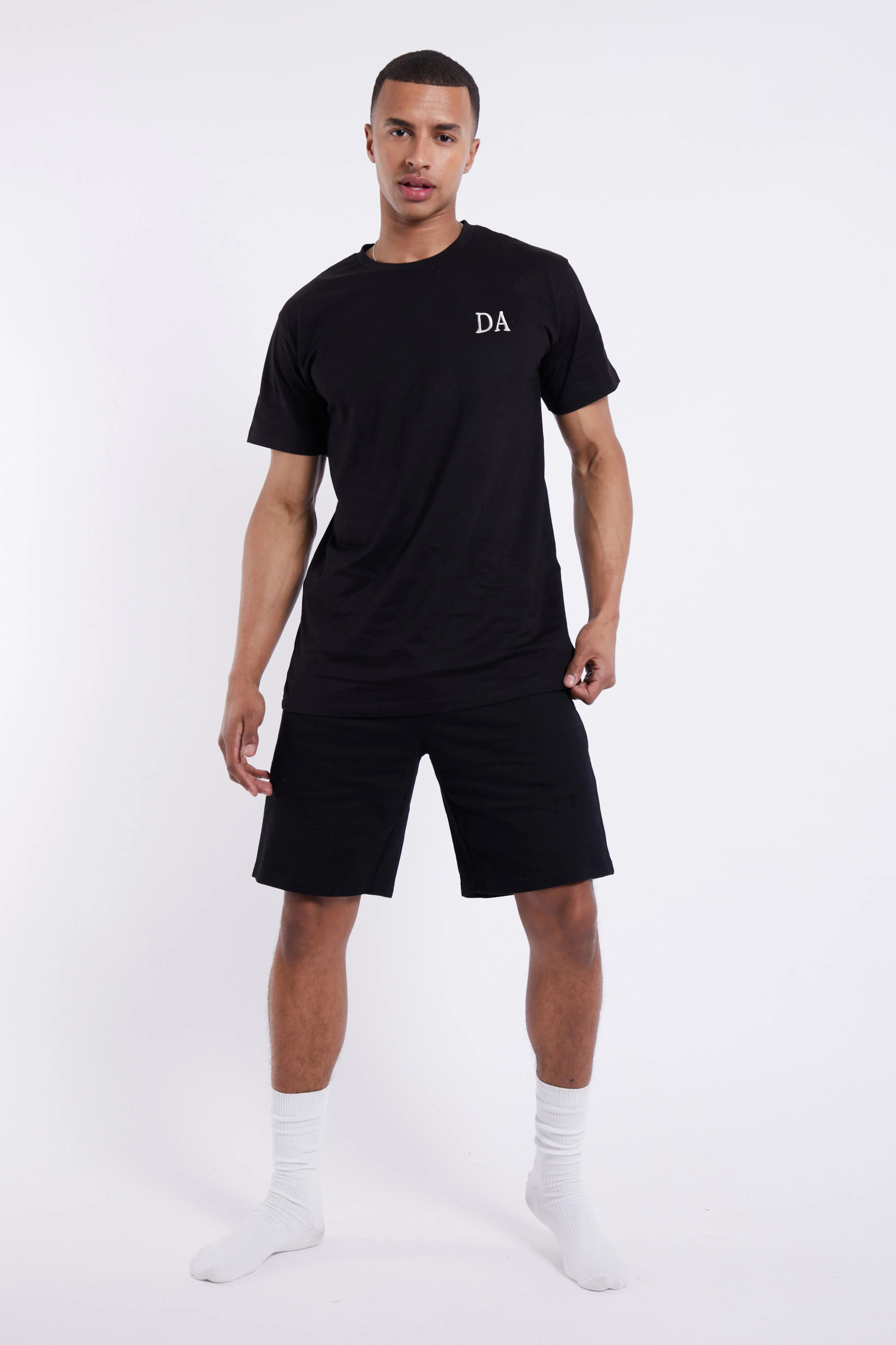 Personalised Mens Short Pyjama Set - Black