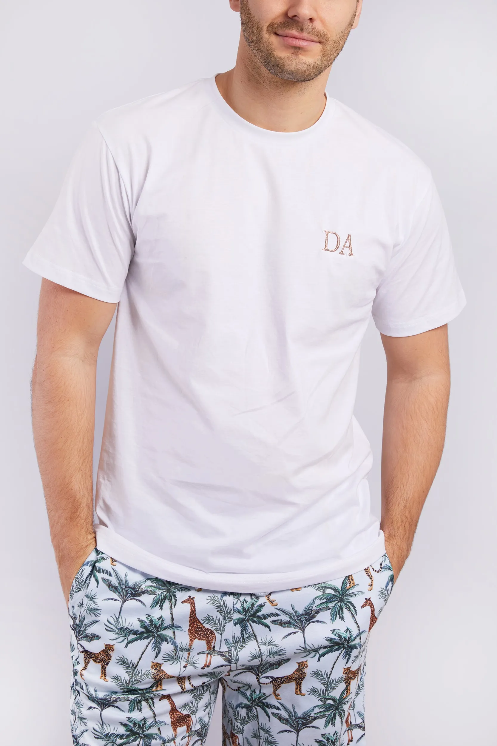Personalised Mens Short Pyjama Set - Safari