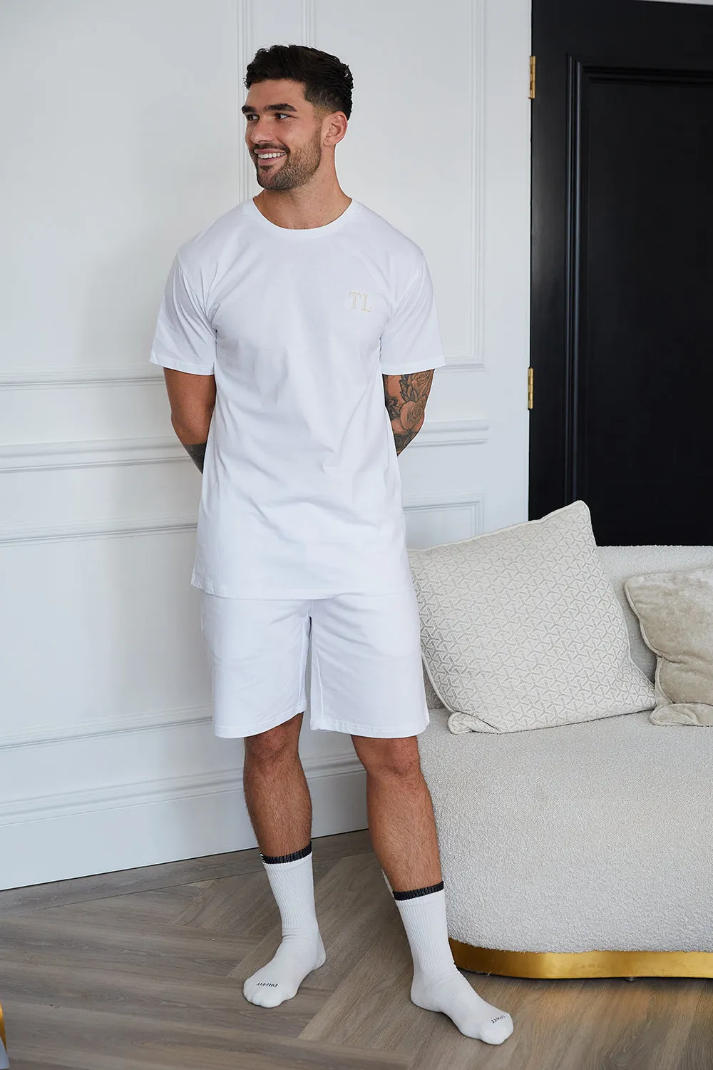 Personalised Mens Short Pyjama Set - White