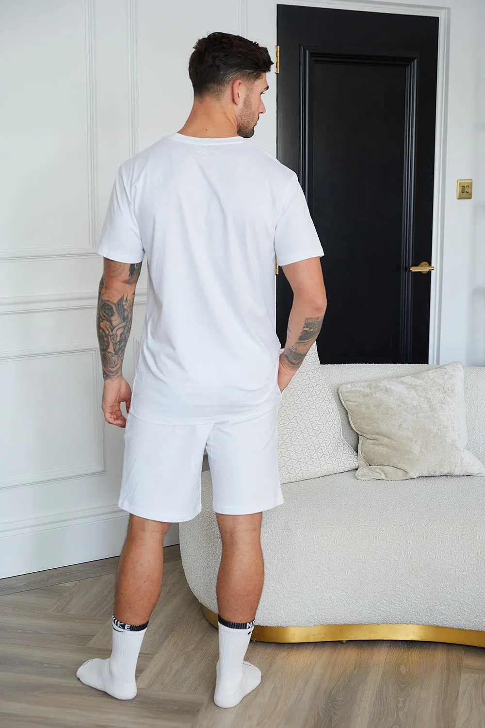 Personalised Mens Short Pyjama Set - White