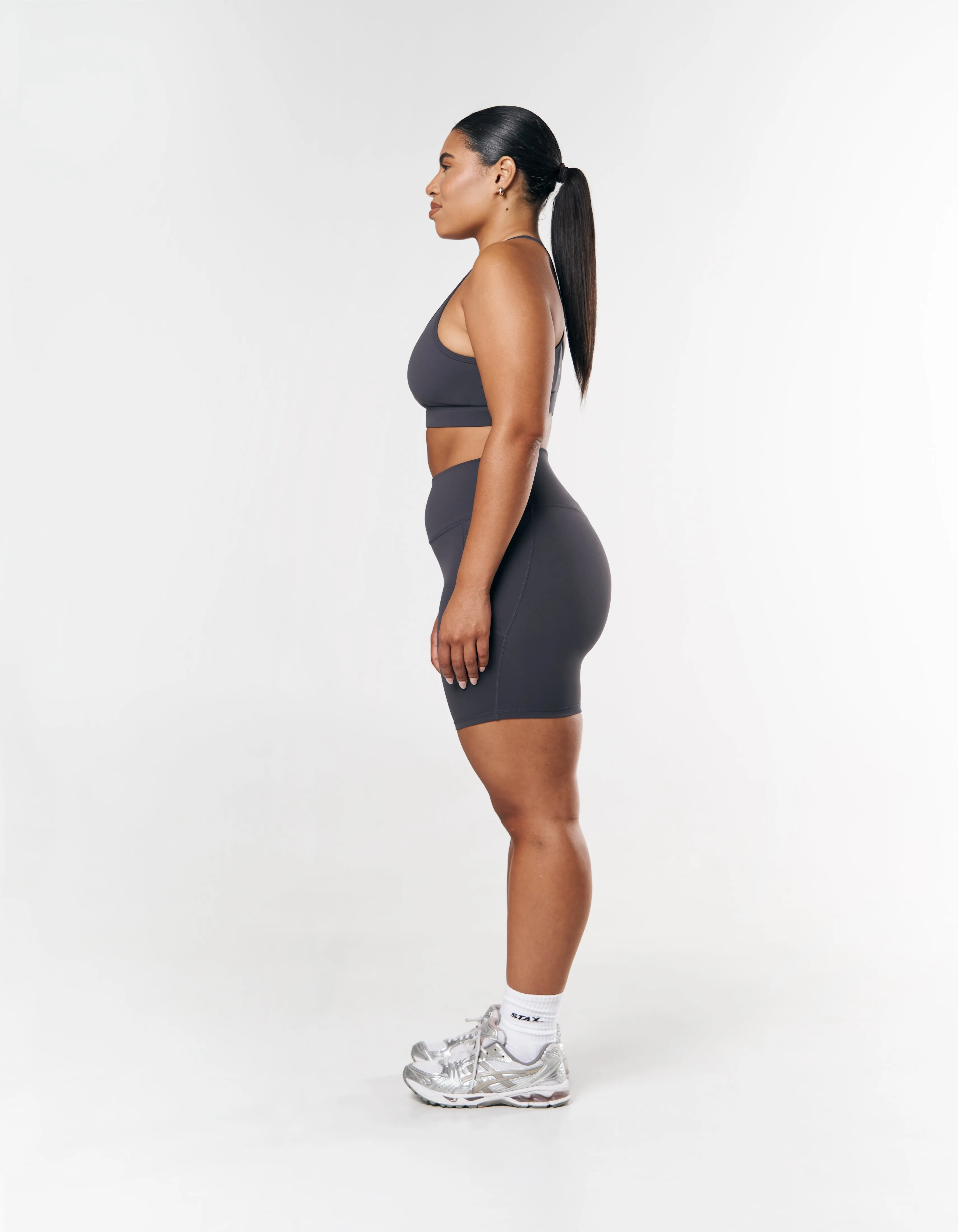 Phone Pocket Midi Bike Shorts NANDEX ™ - Dark Grey