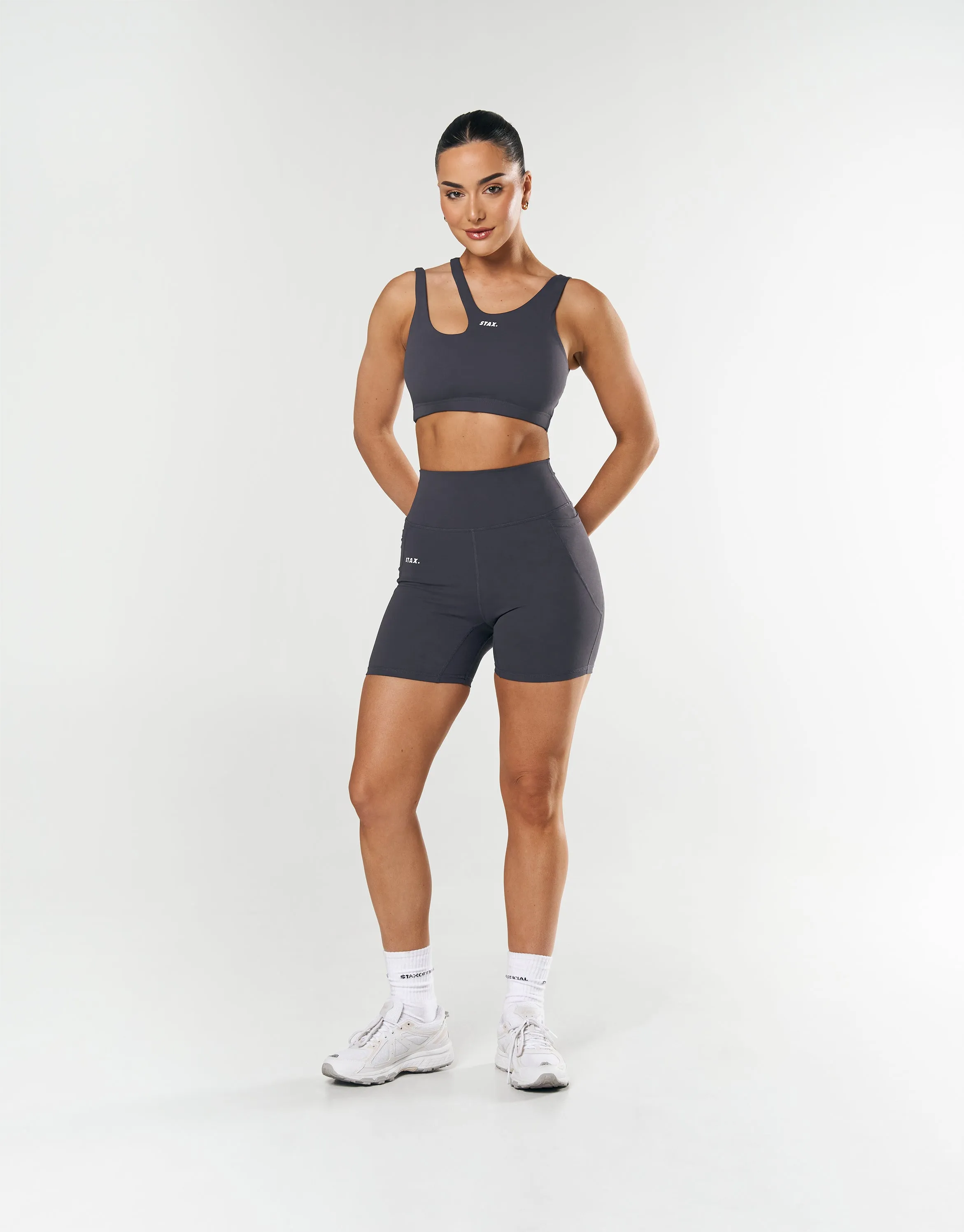 Phone Pocket Midi Bike Shorts NANDEX ™ - Dark Grey