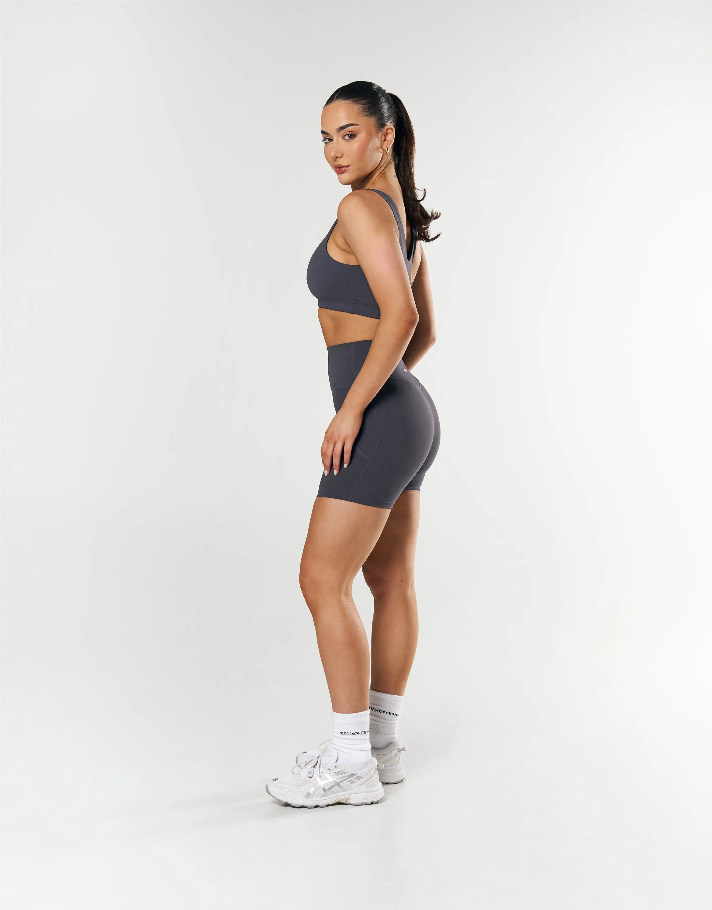 Phone Pocket Midi Bike Shorts NANDEX ™ - Dark Grey