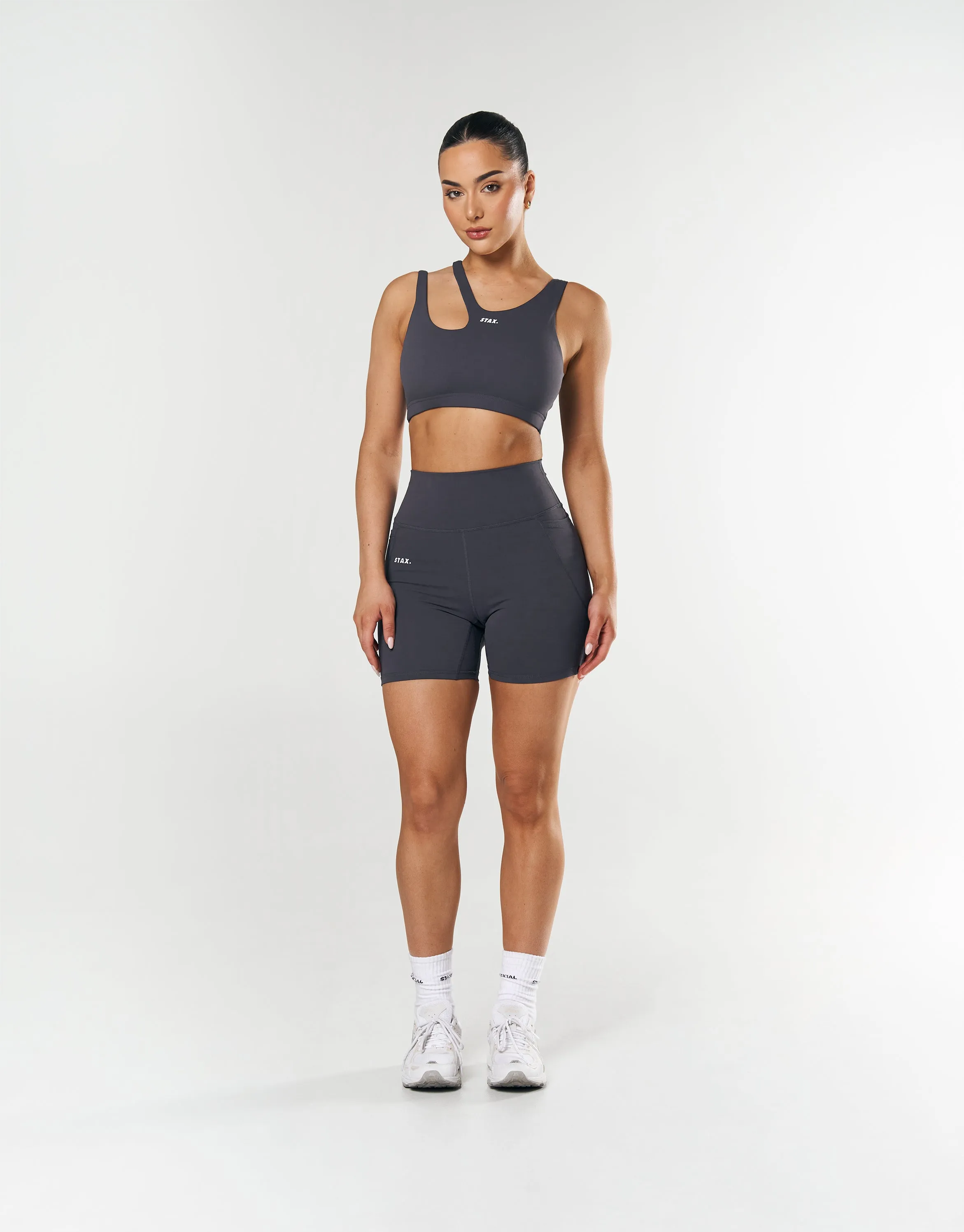Phone Pocket Midi Bike Shorts NANDEX ™ - Dark Grey