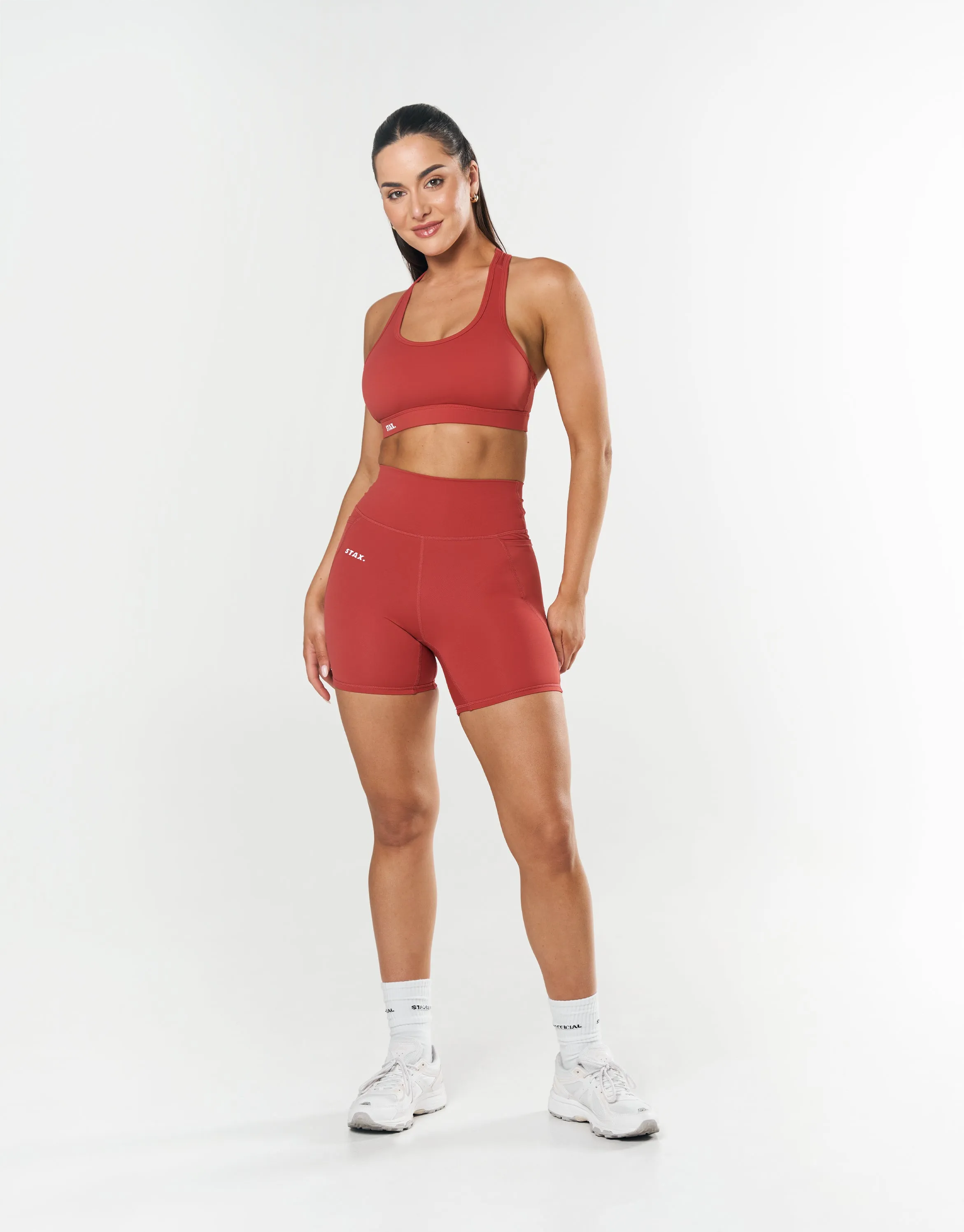 Phone Pocket Midi Bike Shorts NANDEX ™ - Mahogany