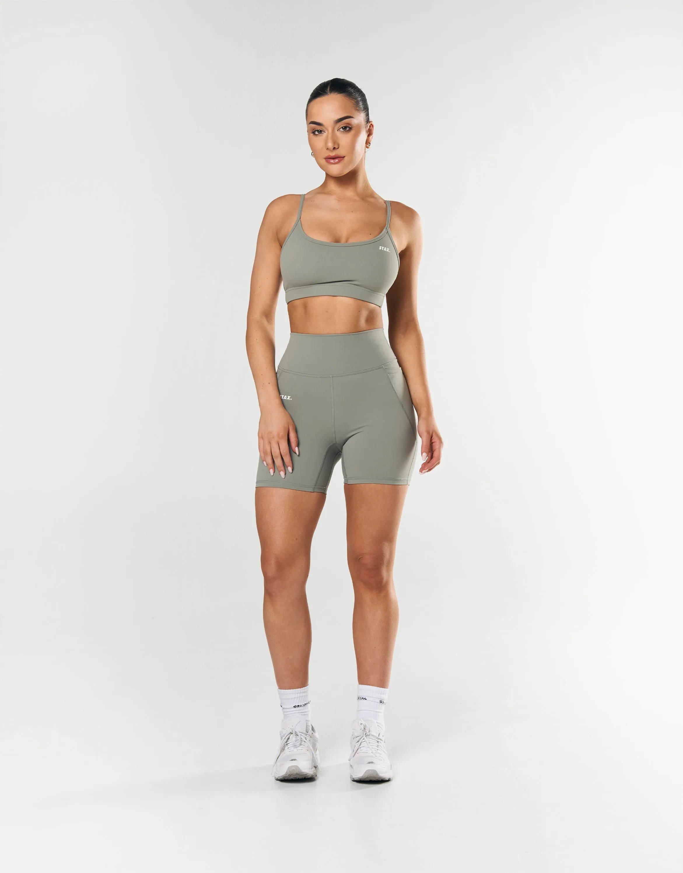 Phone Pocket Midi Bike Shorts NANDEX ™ - Sage