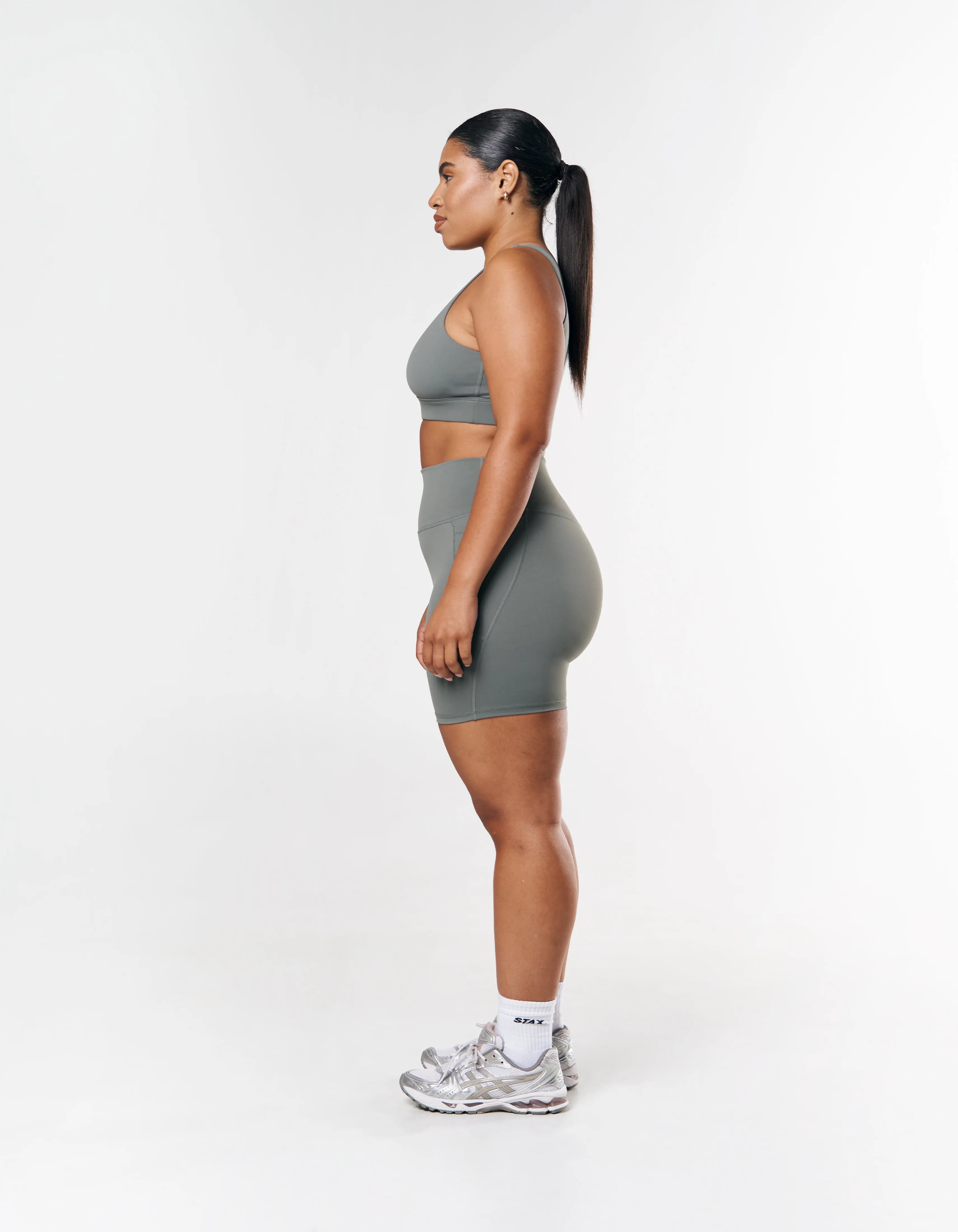 Phone Pocket Midi Bike Shorts NANDEX ™ - Thyme