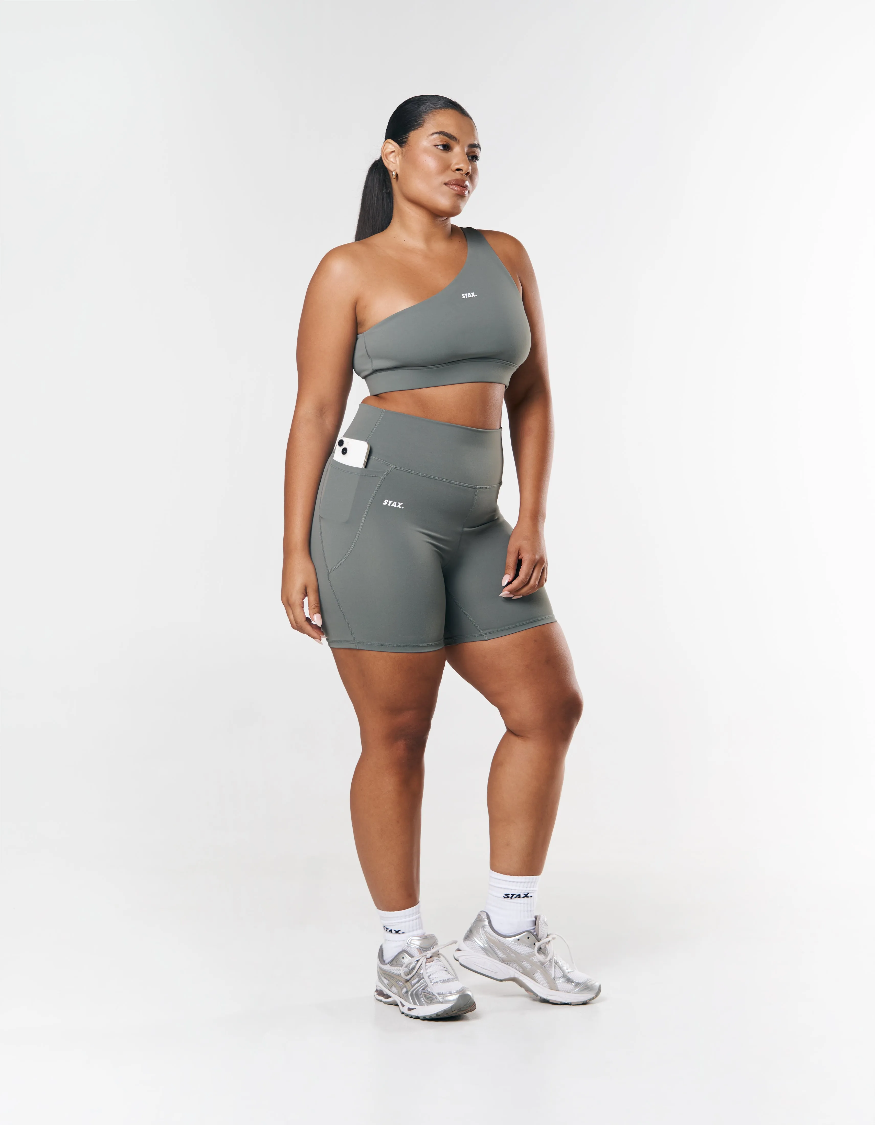 Phone Pocket Midi Bike Shorts NANDEX ™ - Thyme
