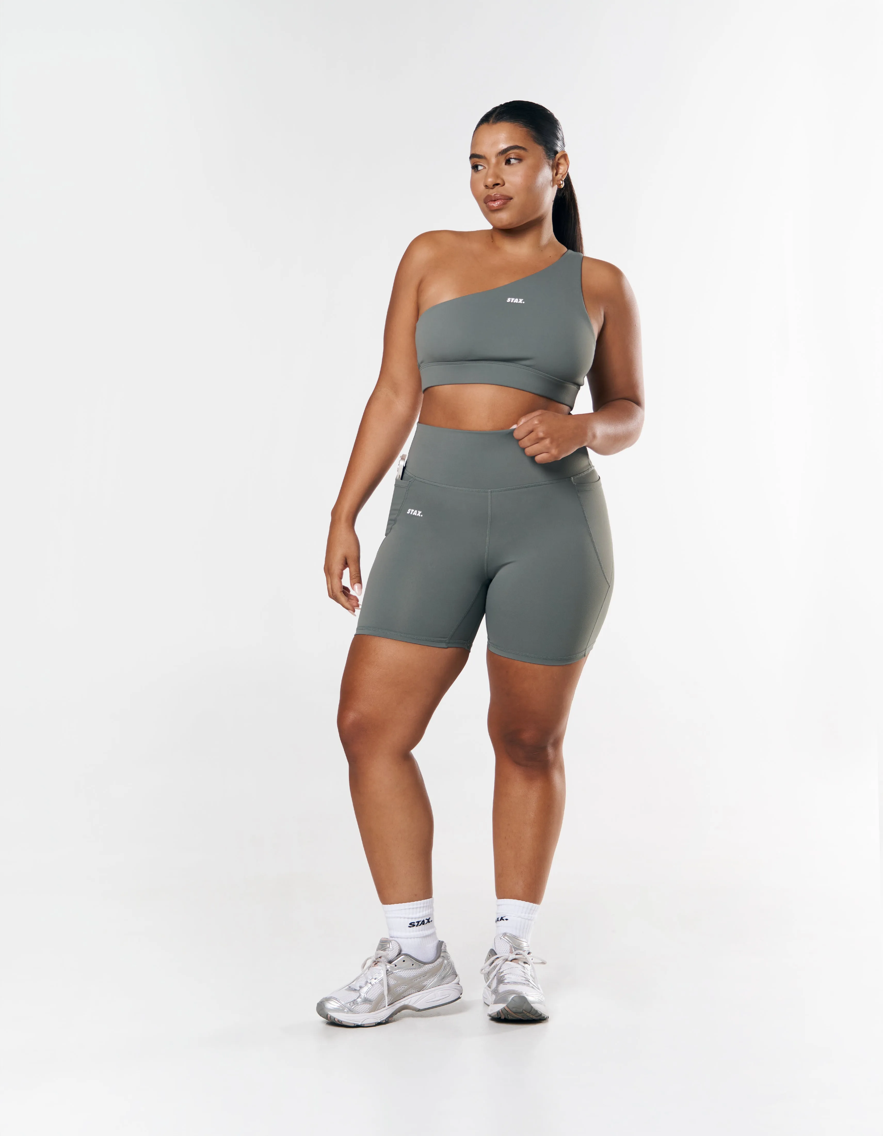 Phone Pocket Midi Bike Shorts NANDEX ™ - Thyme