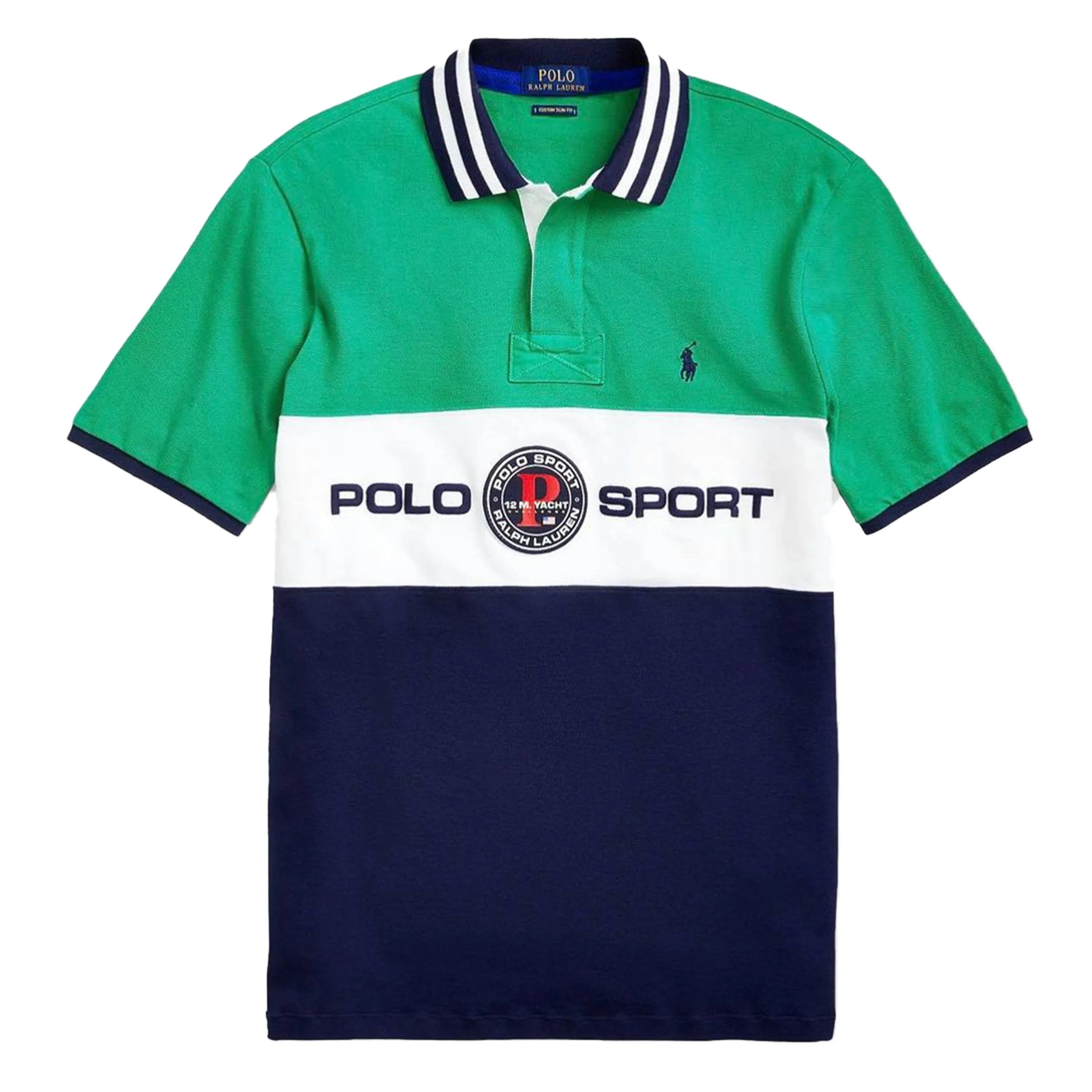 Polo Ralph Lauren Men's Custom Slim-Fit Mesh Polo (Chroma Green Multi)