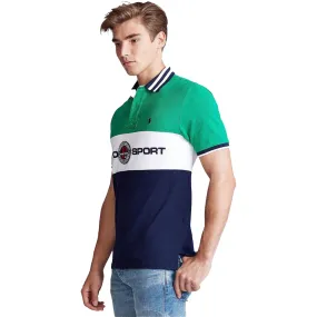 Polo Ralph Lauren Men's Custom Slim-Fit Mesh Polo (Chroma Green Multi)