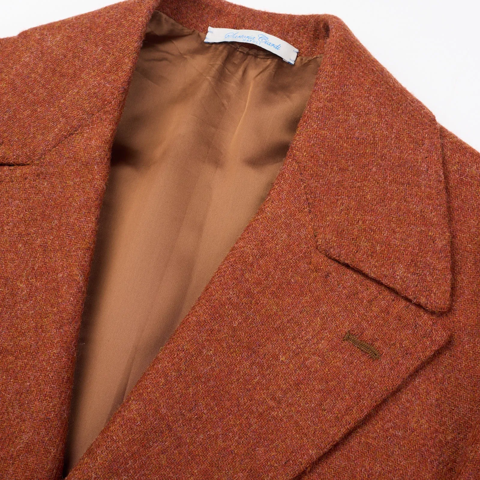 SARTORIA CIARDI Bespoke Handmade Burnt Orange Wool Coat Jacket EU 50 NEW US 40