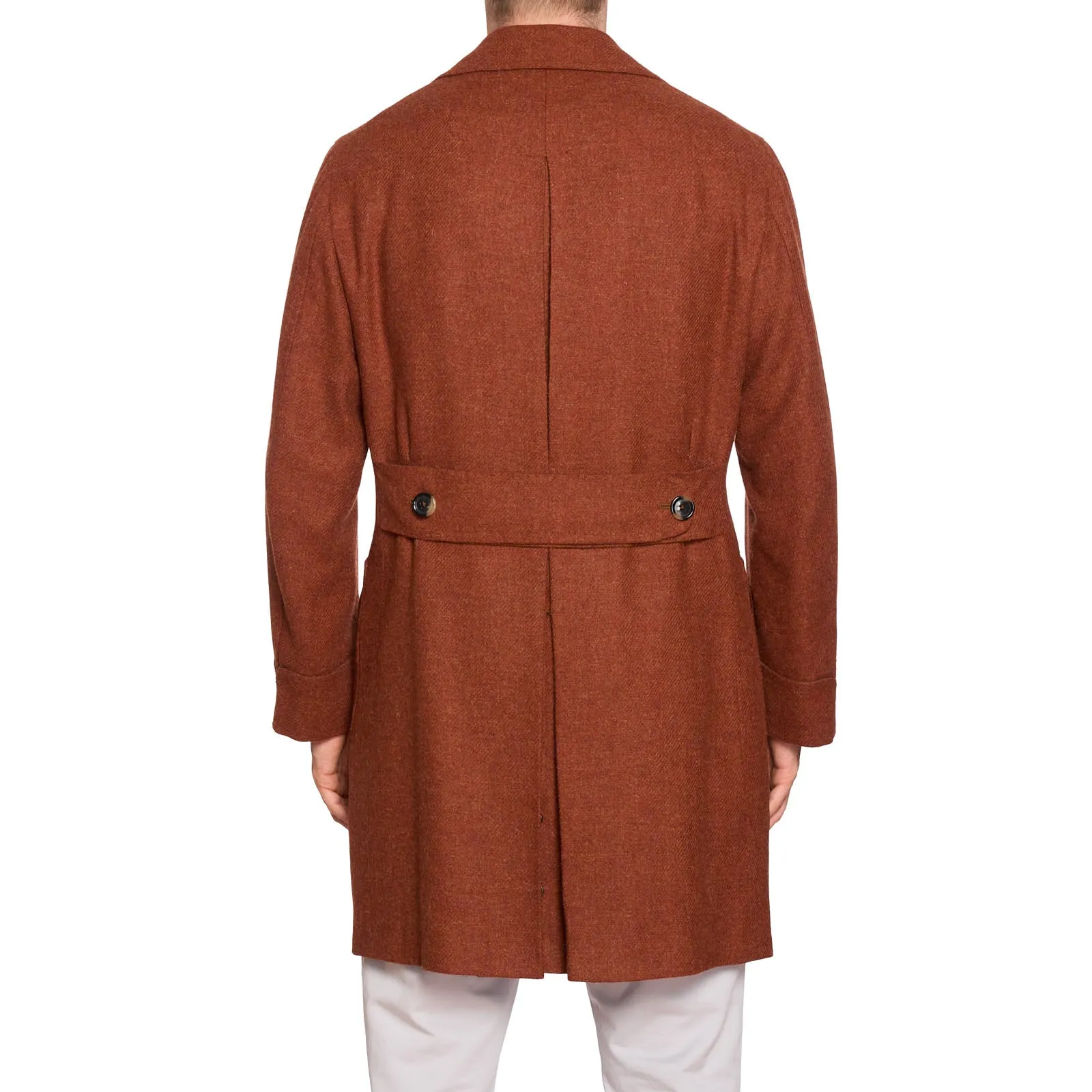 SARTORIA CIARDI Bespoke Handmade Burnt Orange Wool Coat Jacket EU 50 NEW US 40