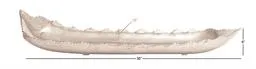 Silver Aluminum Metal Live Edge Tray, 36" x 10" x 6"