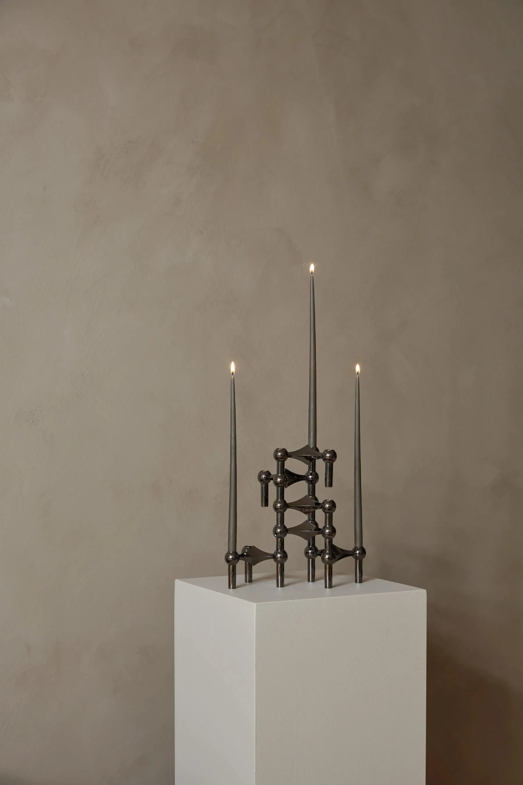 STOFF NAGEL candle holder black chrome