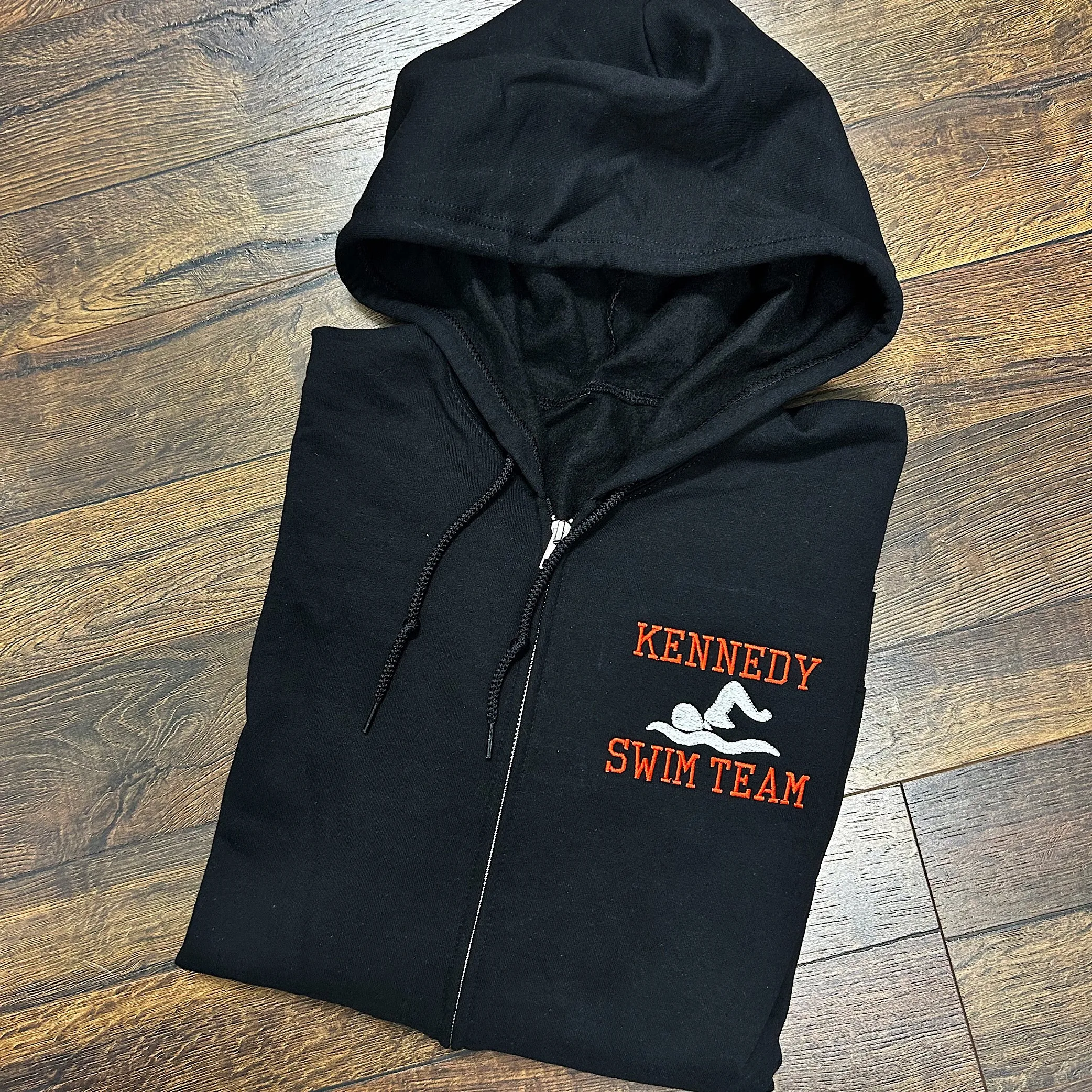 Swim Team Custom Zip Up Hoodie
